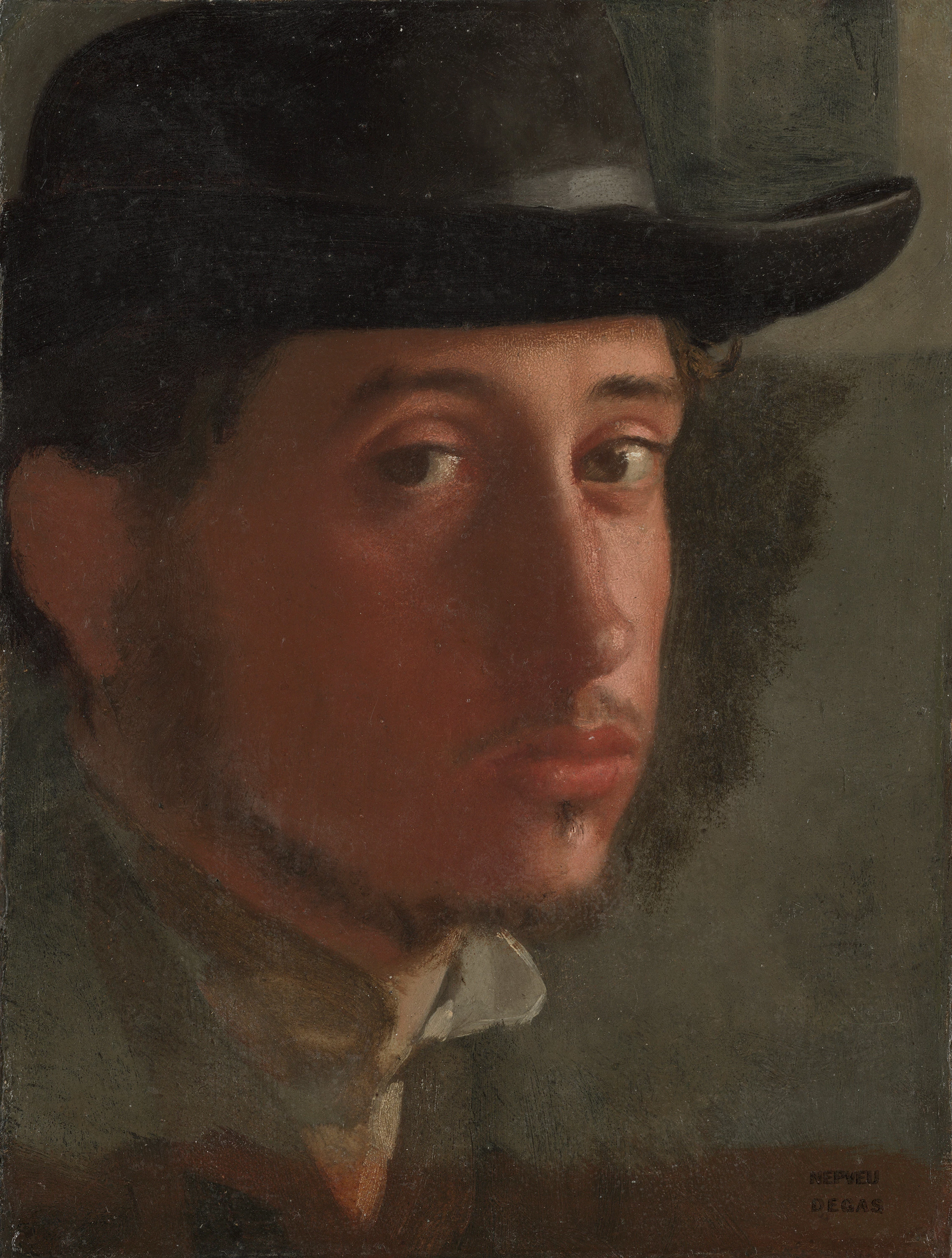 Self Portrait with Fedora, Edgar Degas