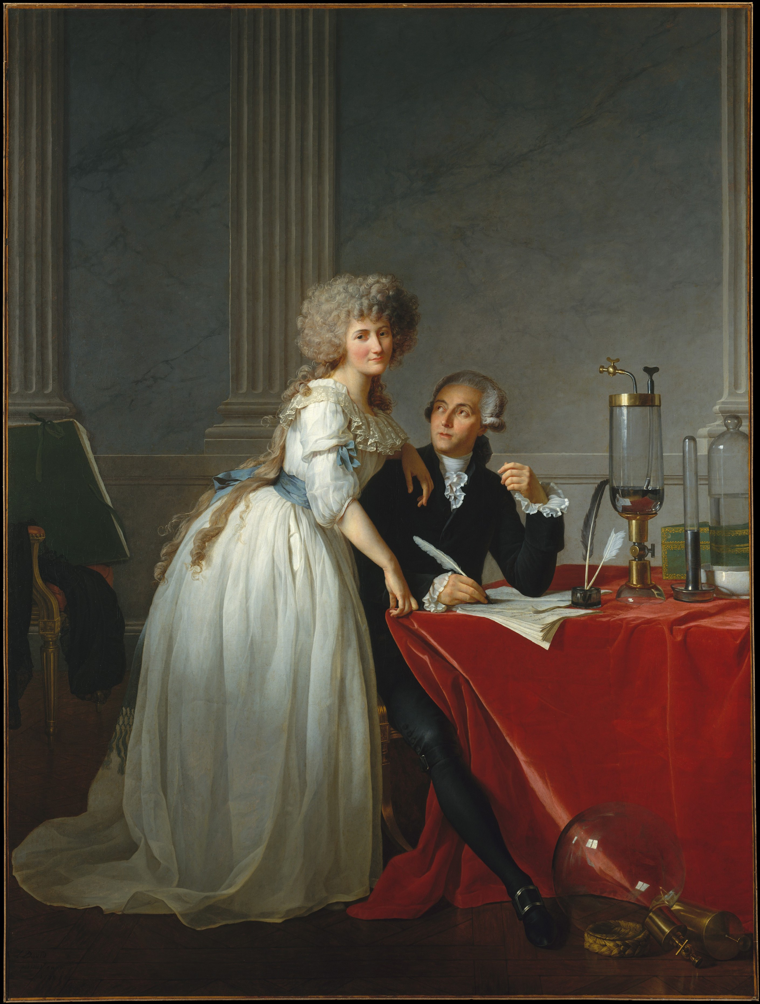 Antoine-Laurent Lavoisier and His Wife, Marie-Anne-Pierrette Paulze., zoomed in