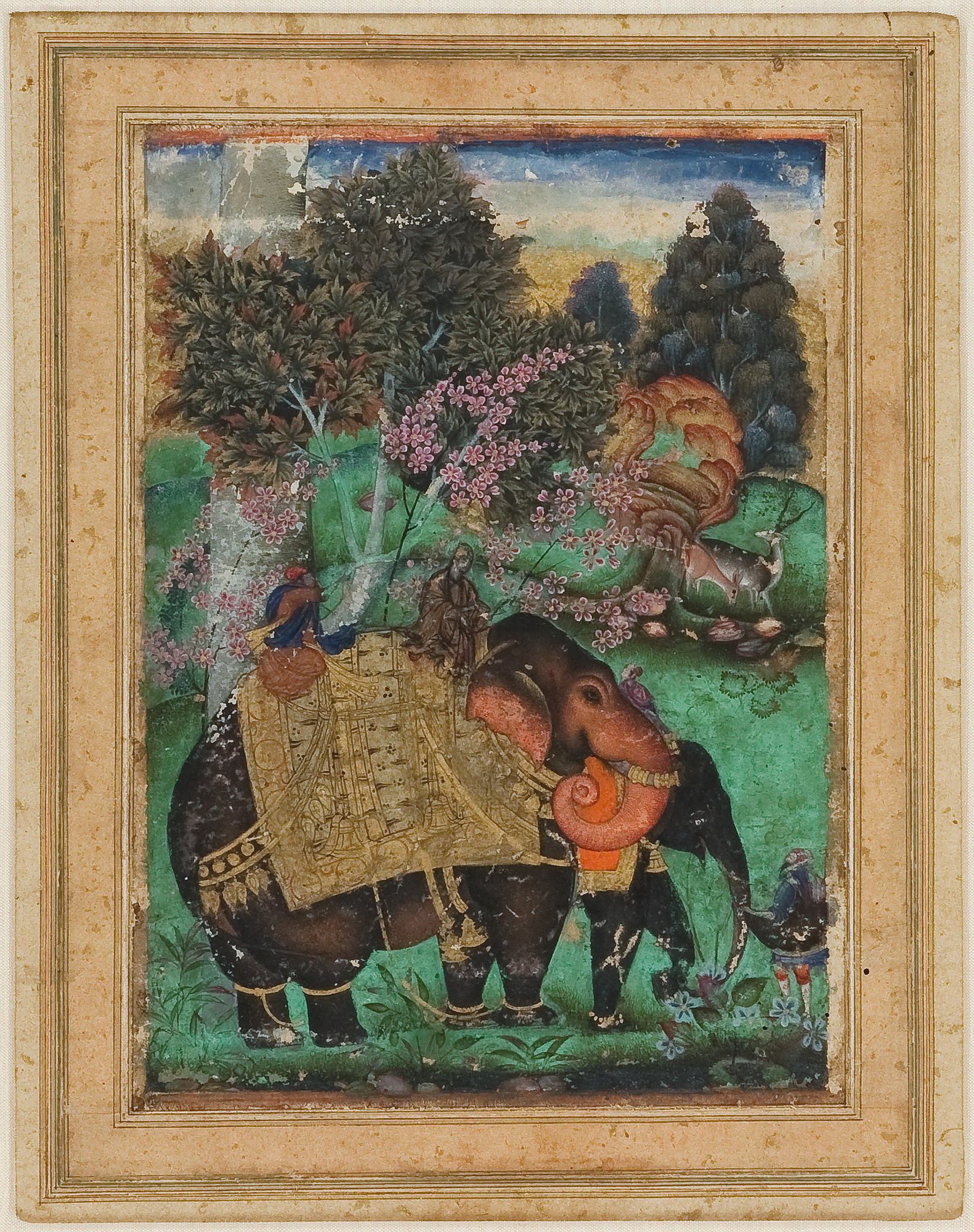Sultan Ibrahim Adil Shah II Riding His Prized Elephant Atash Khan, zoomed in