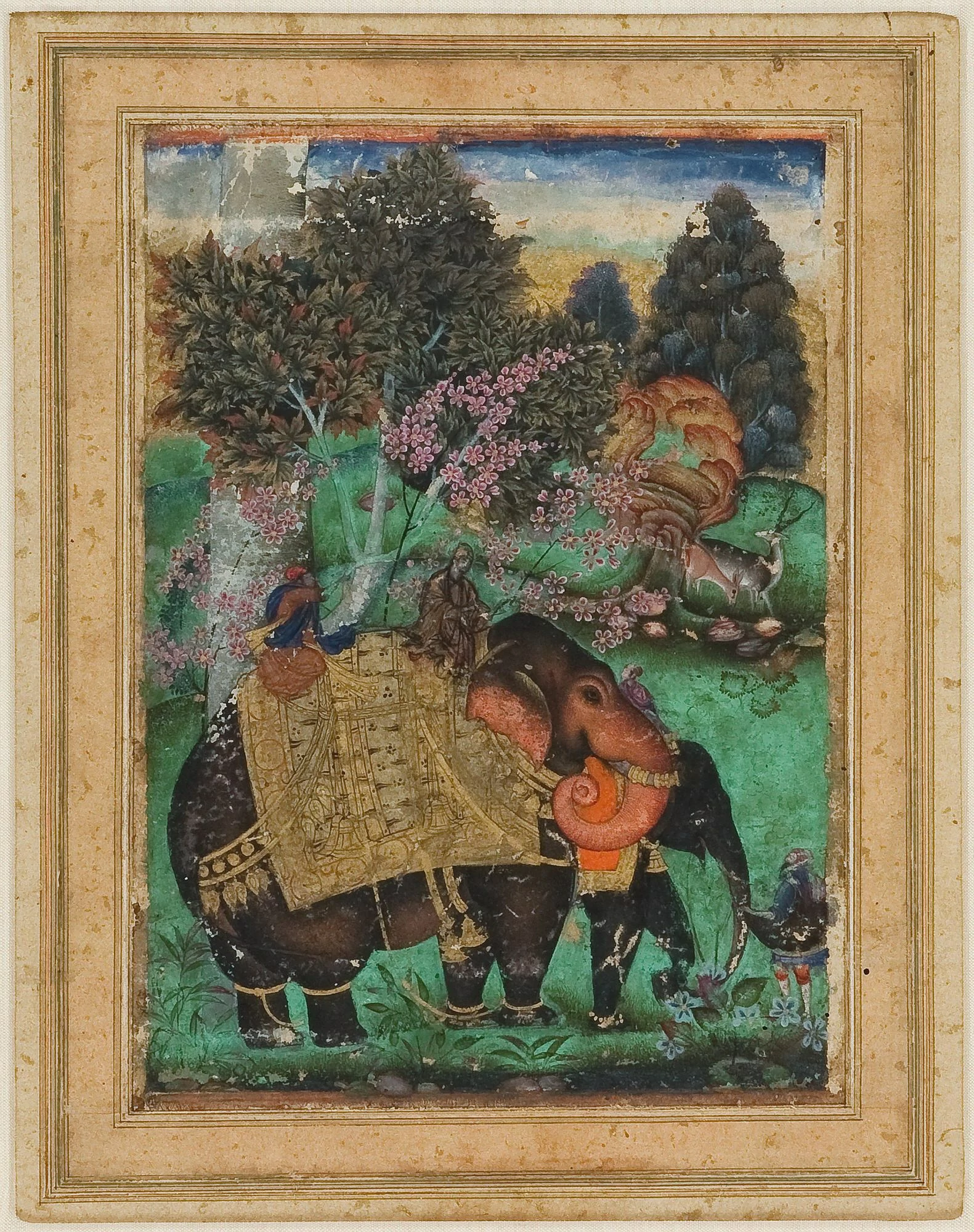Sultan Ibrahim Adil Shah II Riding His Prized Elephant Atash Khan, Farrukh Beg