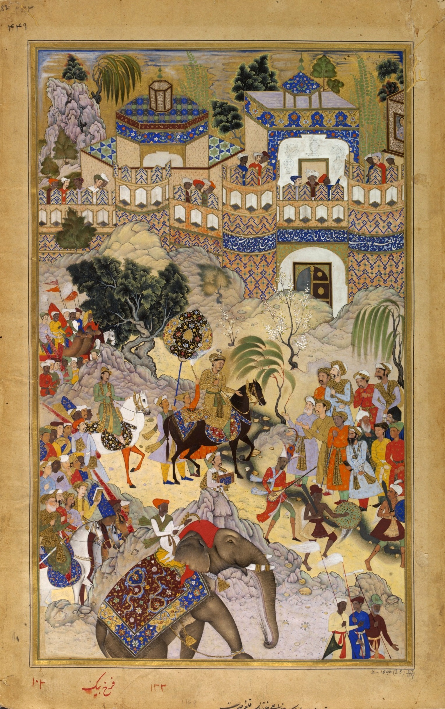 Akbar s triumphal entry into surat akbarnama by farrukh beg