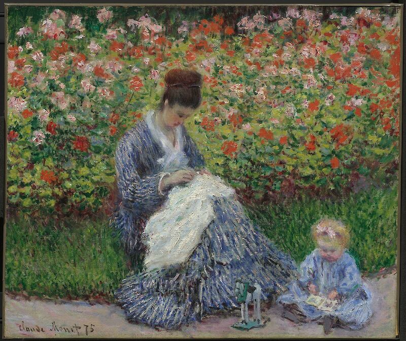 Camille Monet and a Child in the Garden in Argenteuil scale comparison