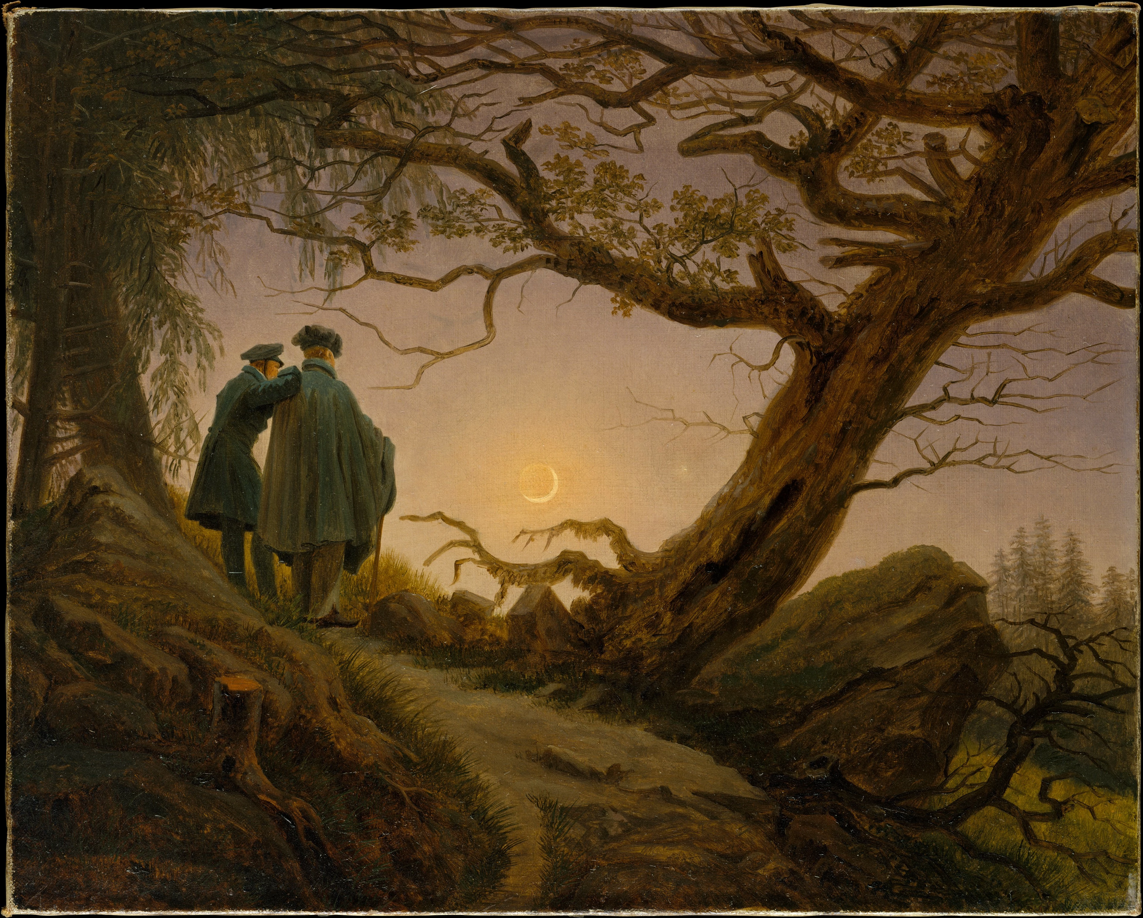 Two Men Contemplating the Moon, Caspar David Friedrich