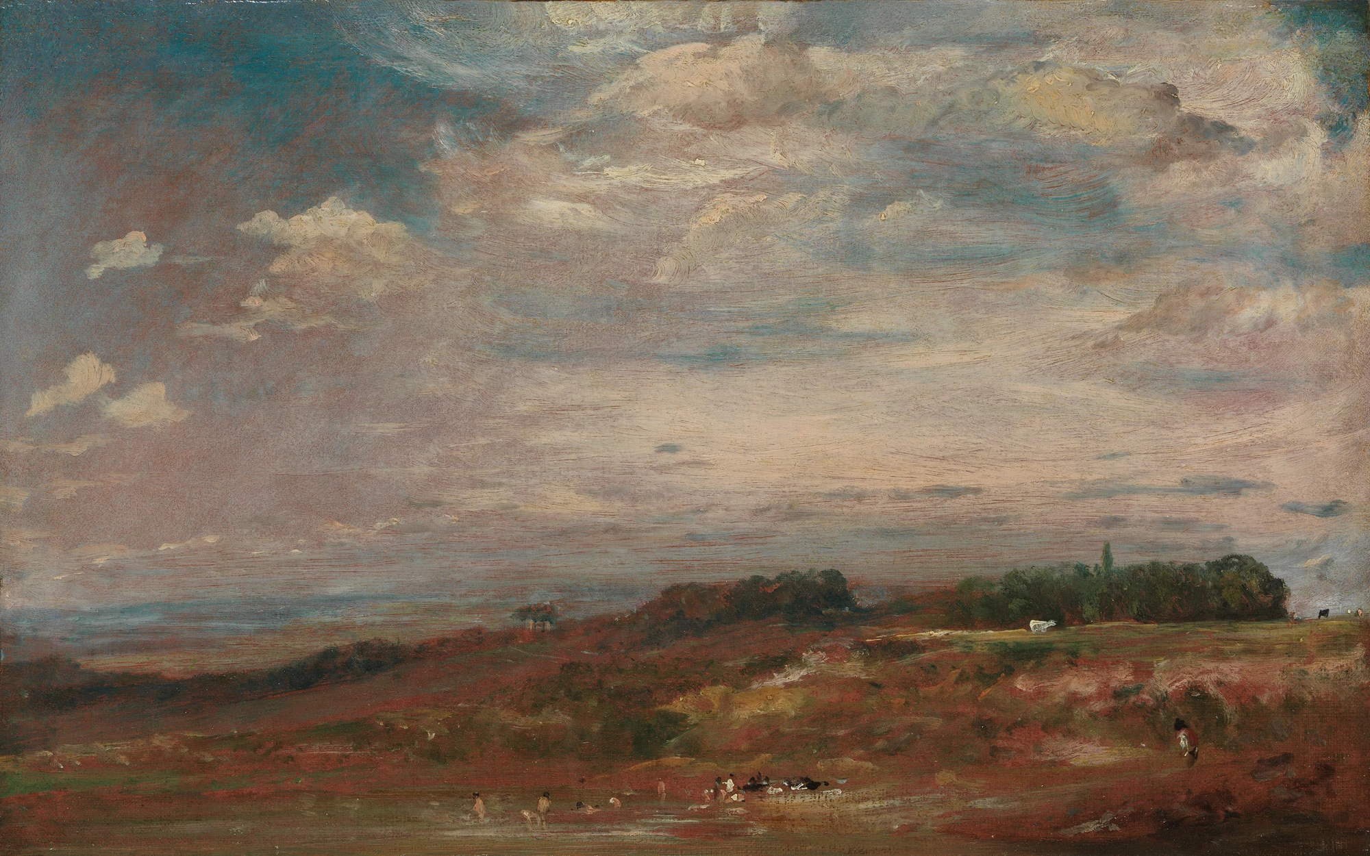 Hampstead Heath with Bathers, John Constable