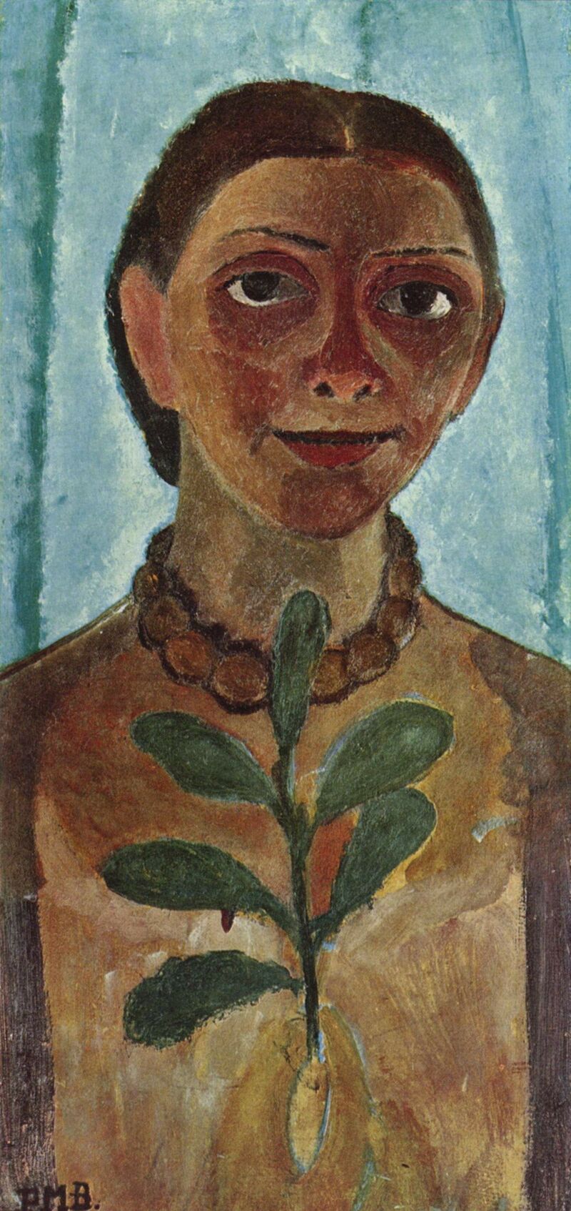 Self-portrait with a camellia branch scale comparison