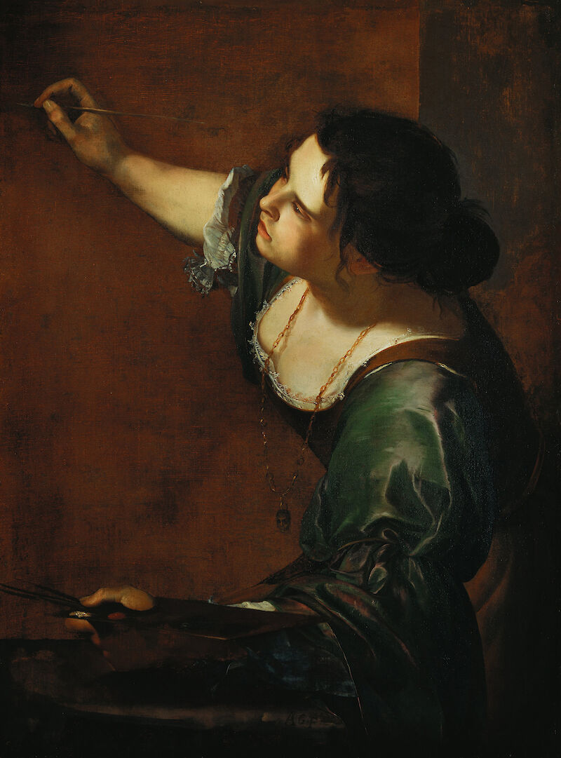 Self-portrait as the Allegory of Painting scale comparison