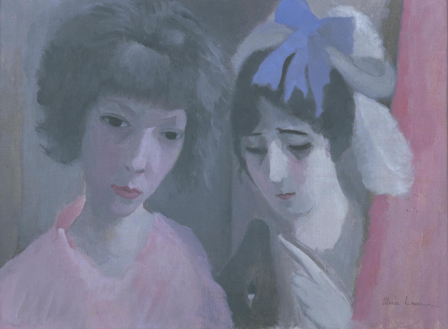 Marie Laurencin, Cecilia de Madrazo and the Dog Coco, zoomed in