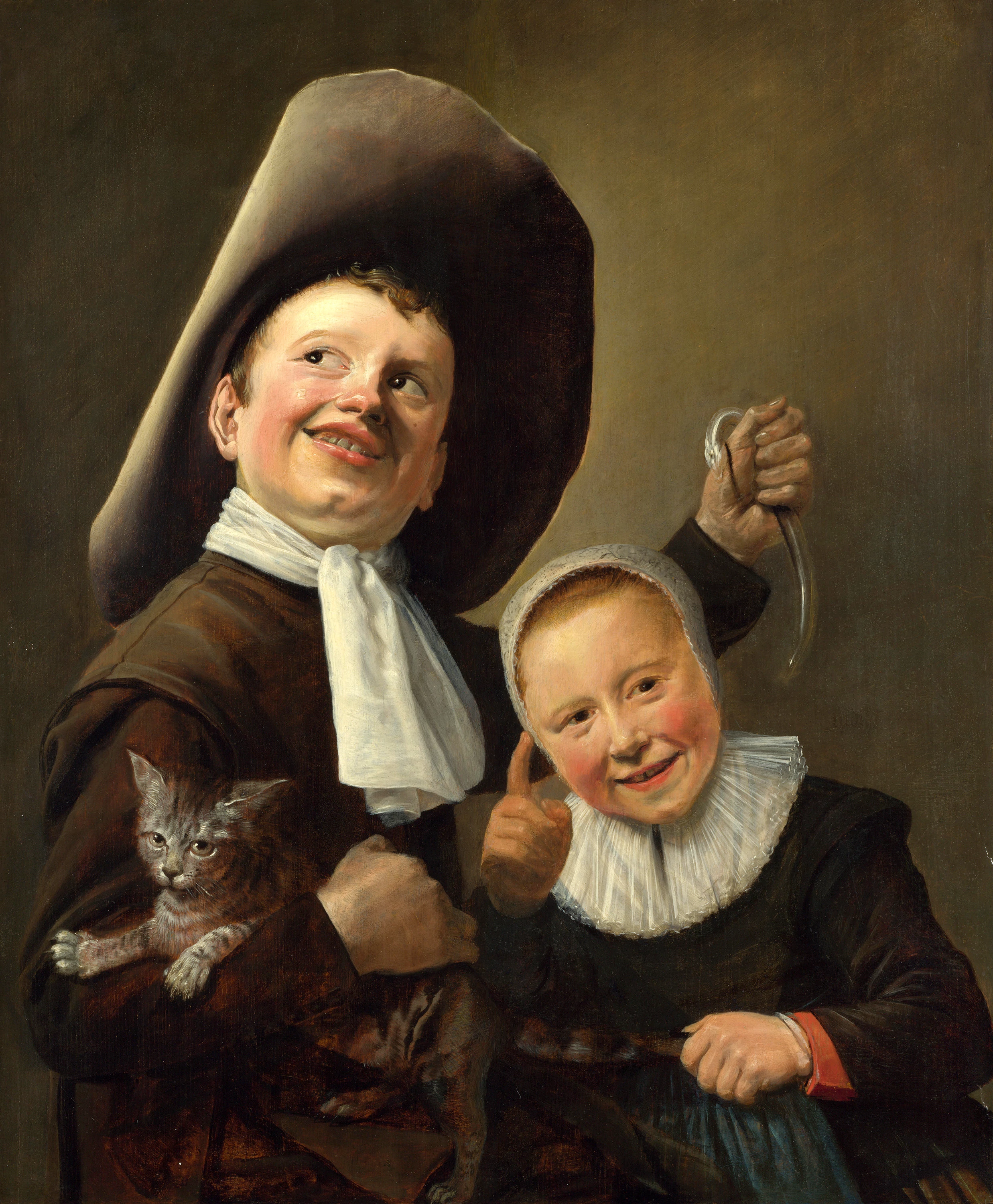 A Boy and a Girl with a Cat and an Eel, Judith Leyster