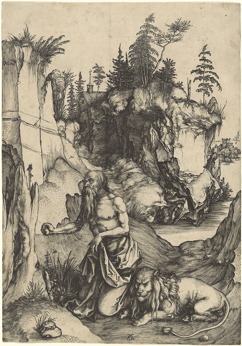 Saint Jerome Penitent in the Wilderness scale comparison