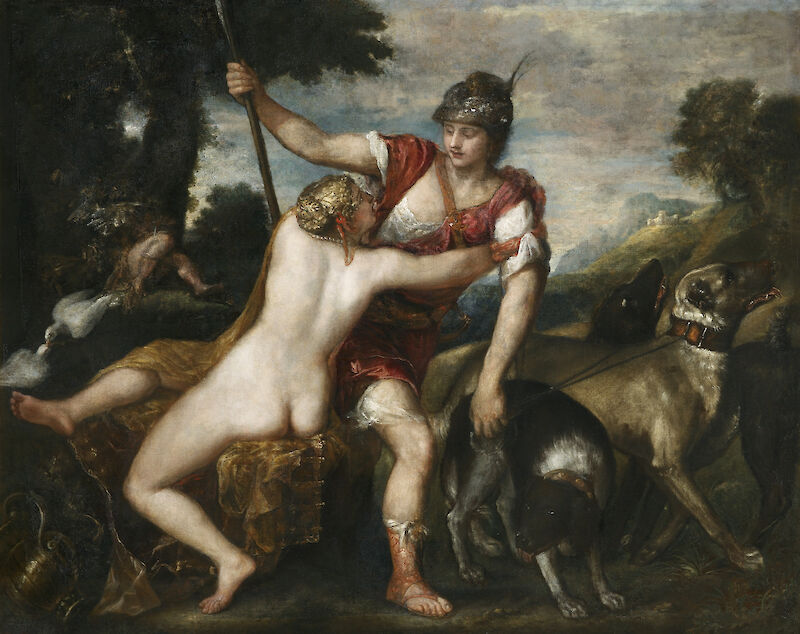 Adonis Relinquishing Venus for the Hunt scale comparison