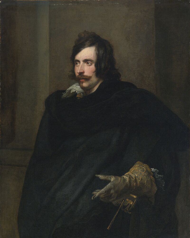 Portrait of a Man with a Gloved Hand scale comparison