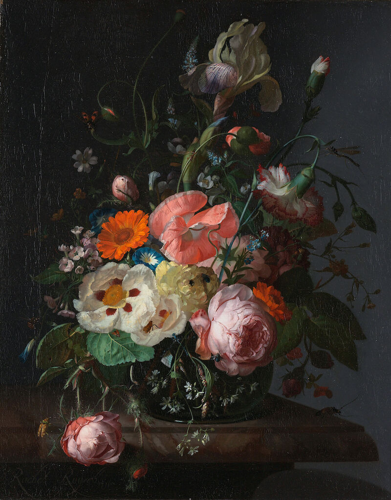 Still Life with Flowers on a Marble Tabletop scale comparison