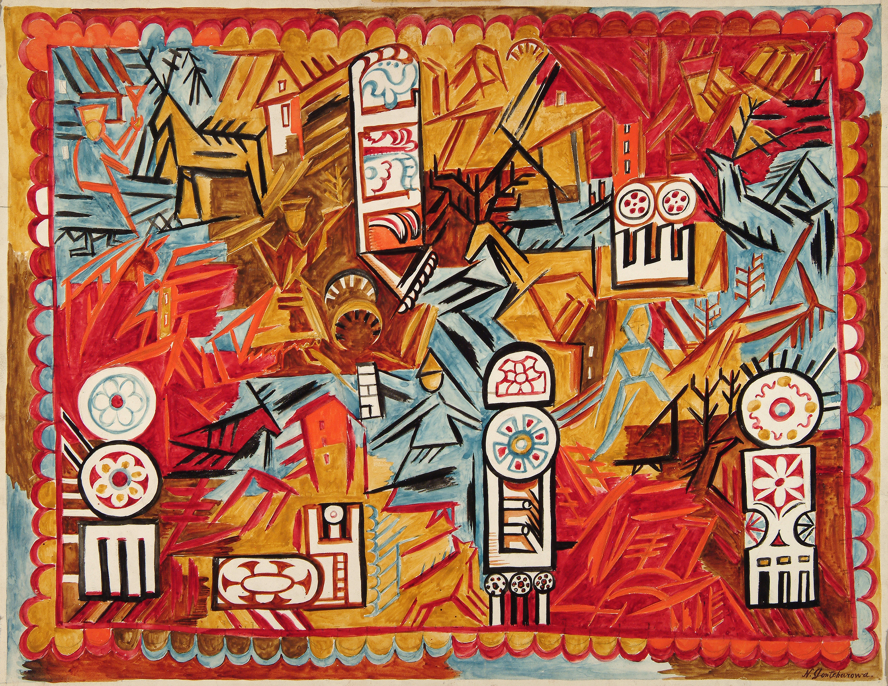 Curtain for Le Coq d'Or: Third Act, zoomed in