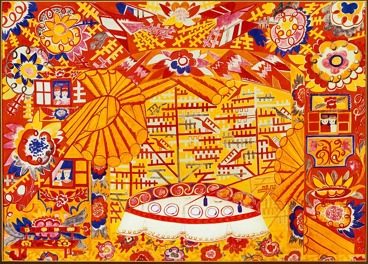 Set design for 'Le Coq d'Or', zoomed in