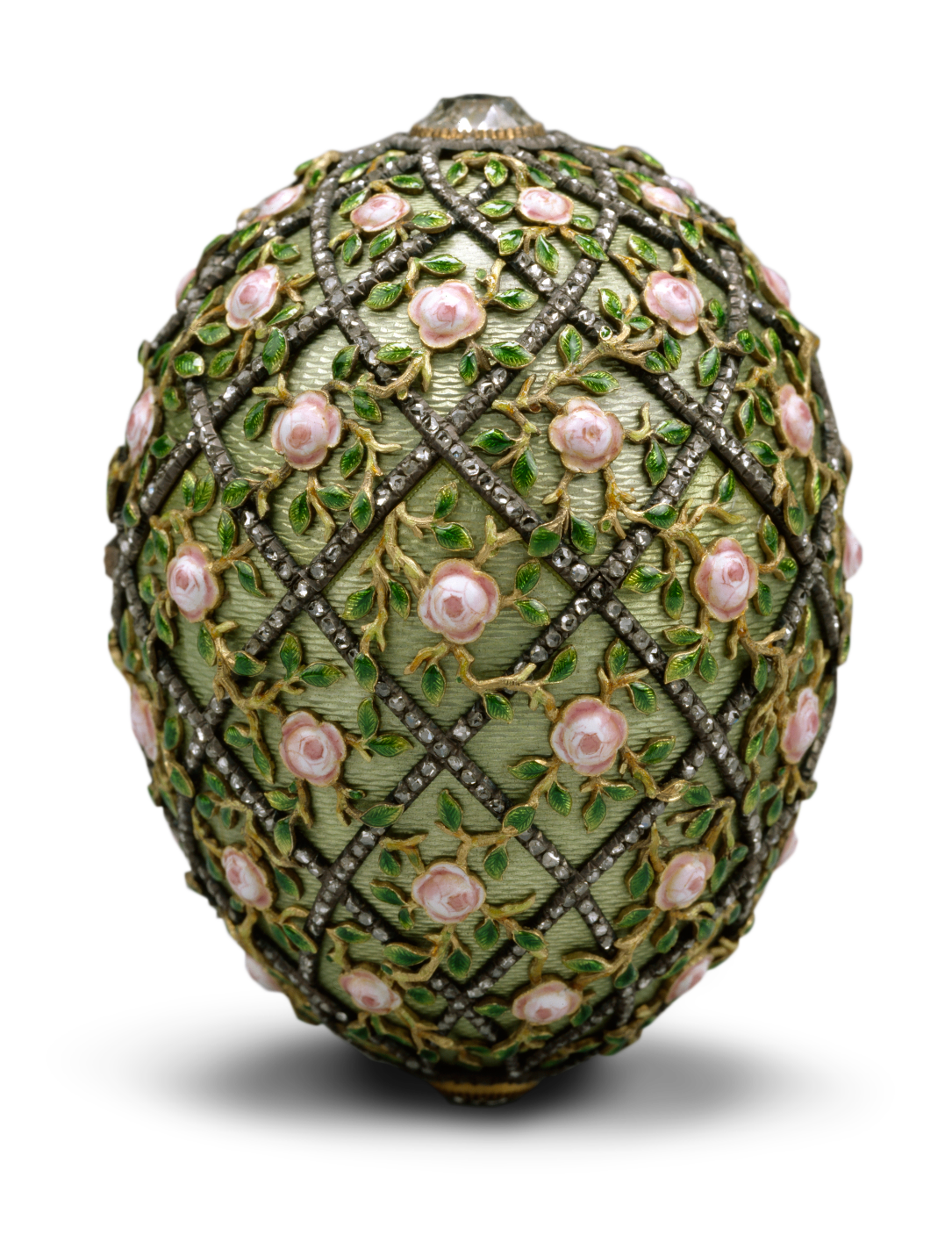 Rose Trellis Egg, zoomed in