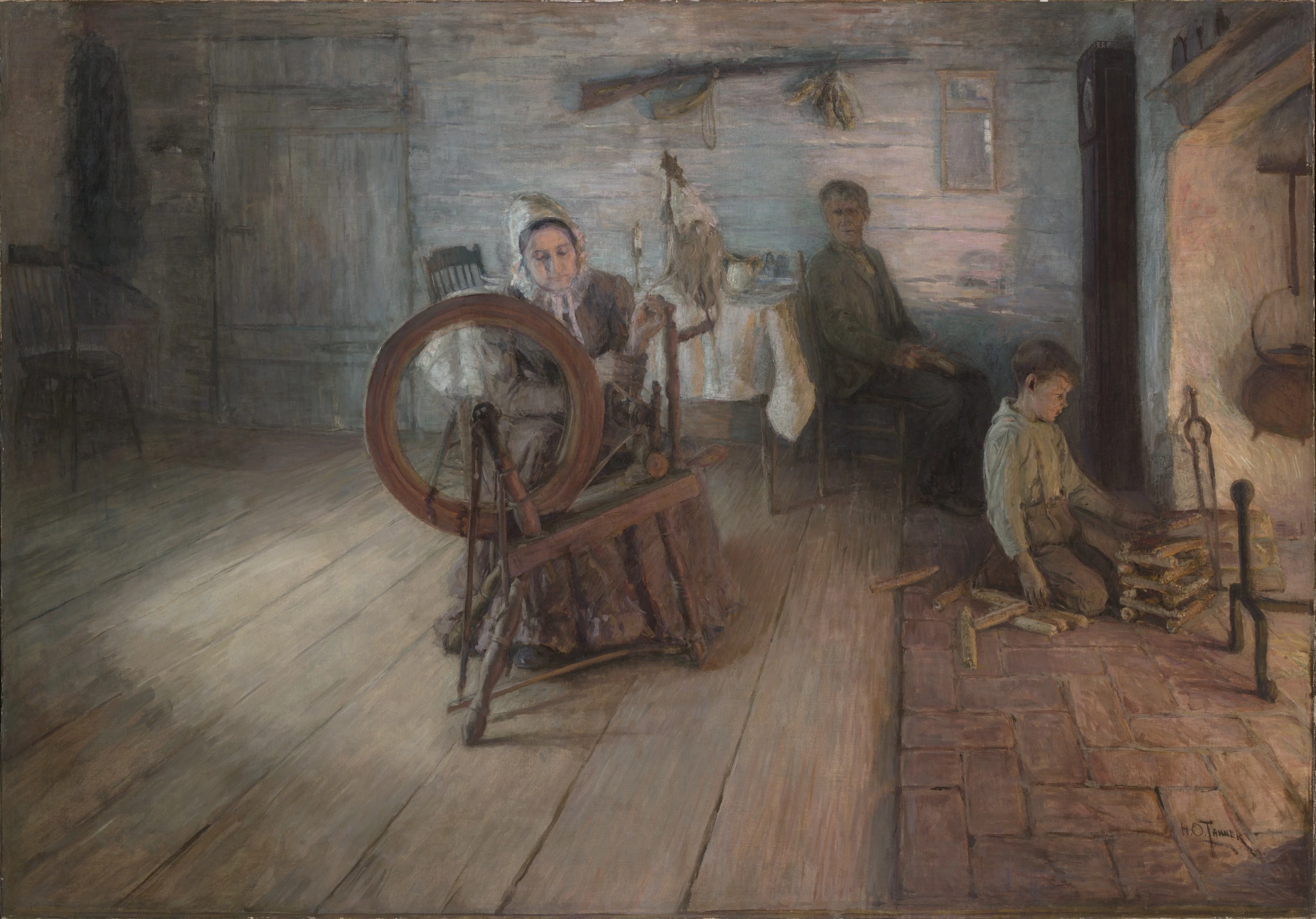 Spinning By Firelight, Henry Ossawa Tanner