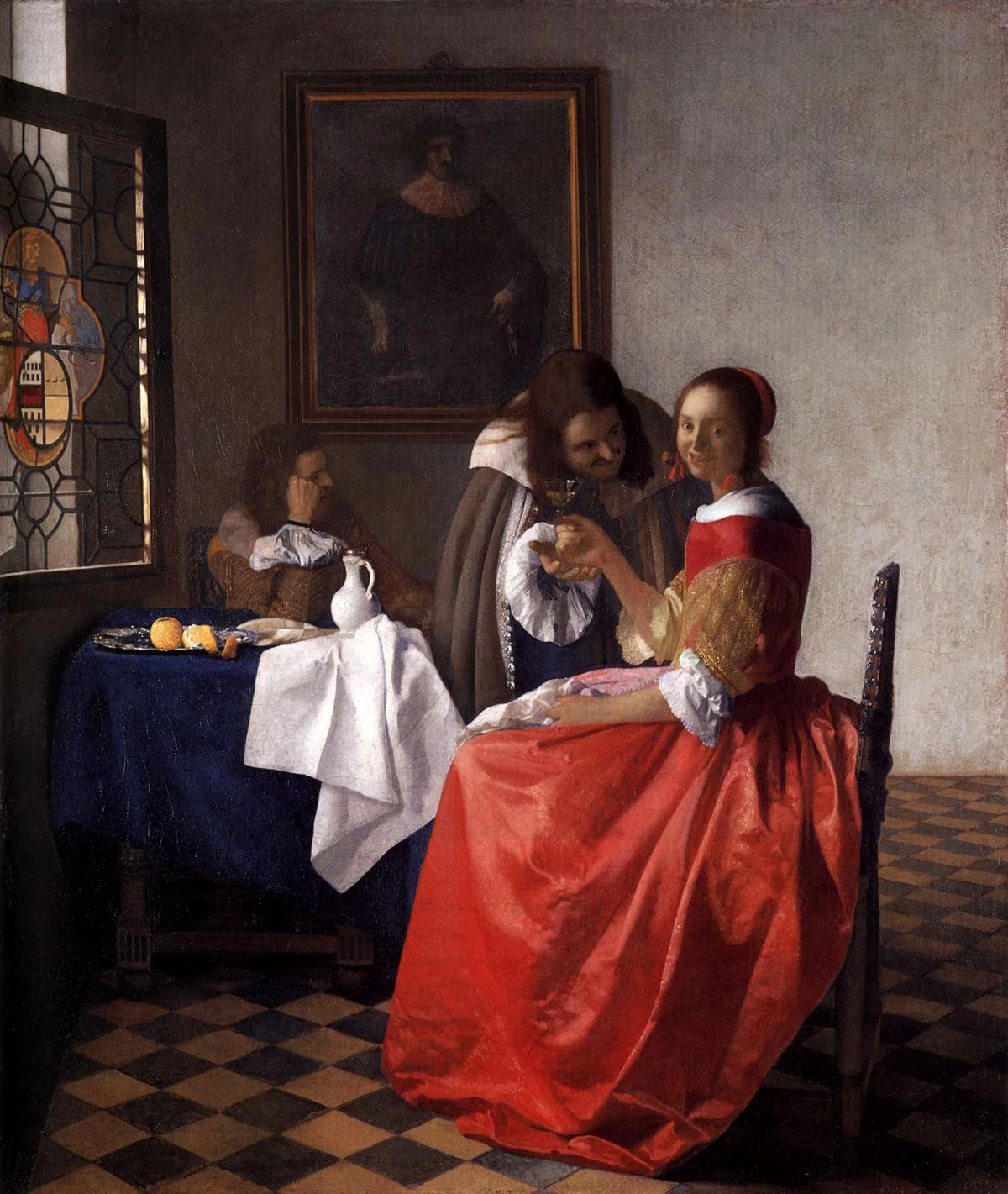 A Lady and Two Gentlemen, Johannes Vermeer