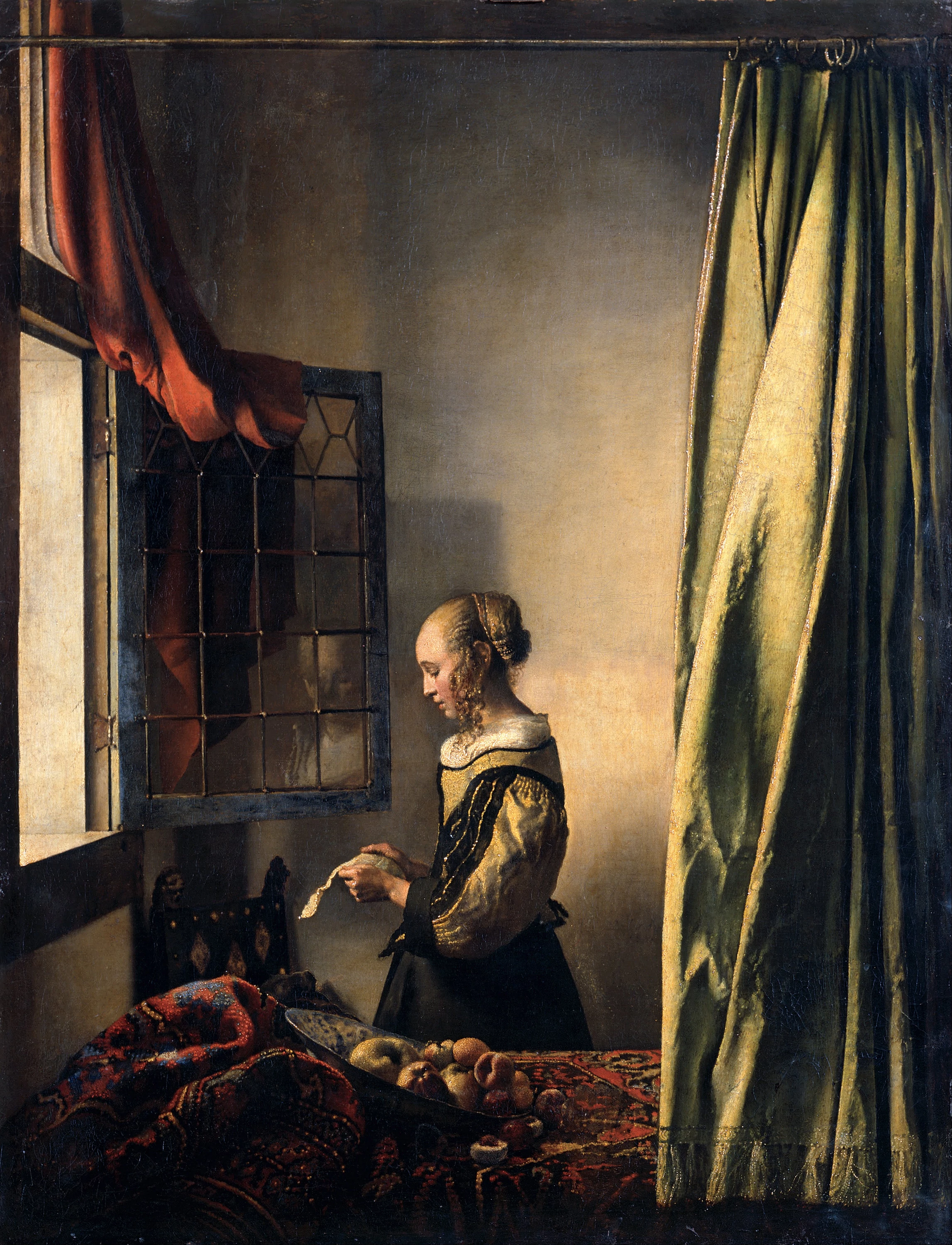 Girl Reading a Letter by an Open Window, Johannes Vermeer