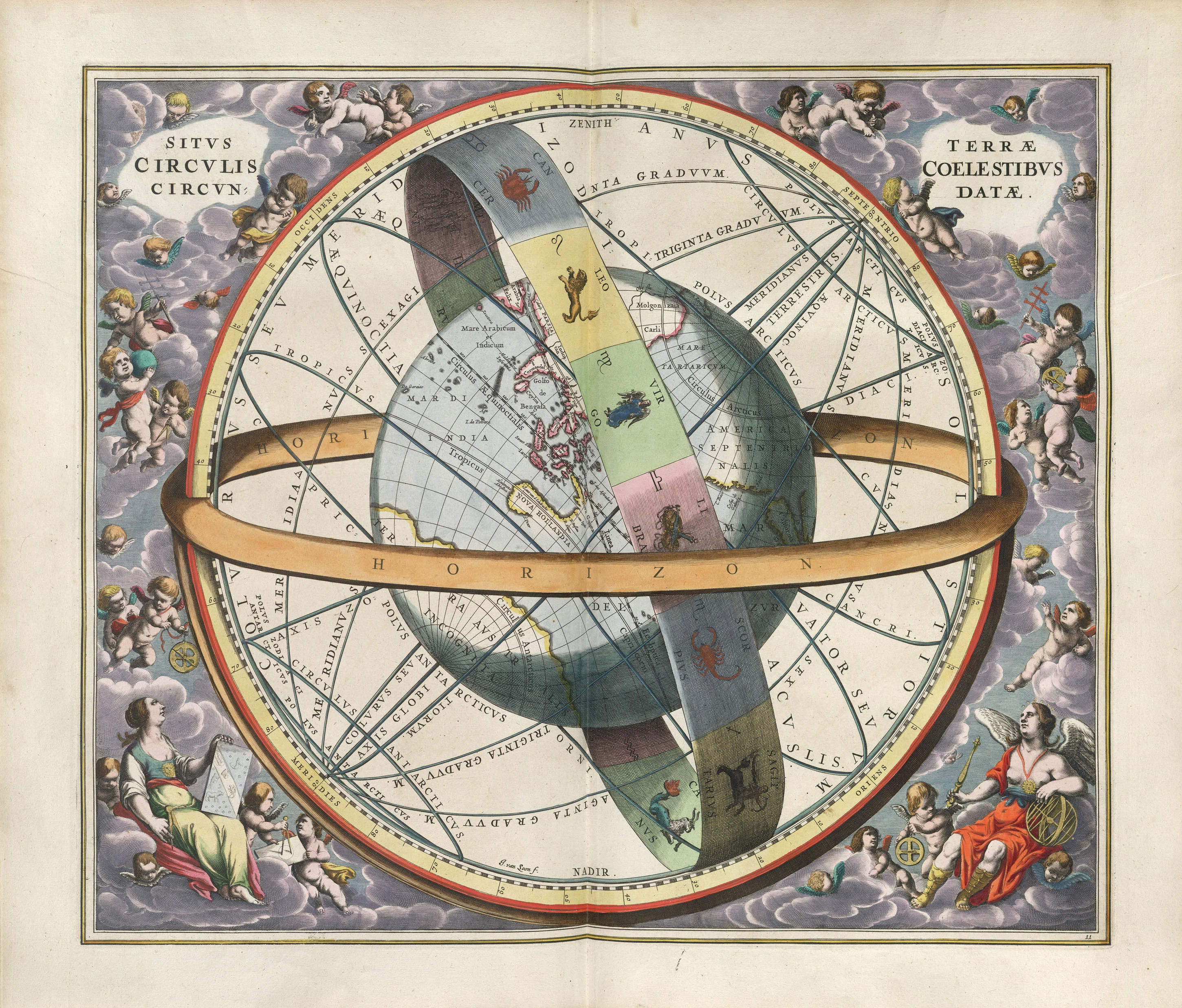Harmonia Macrocosmica Plate 11 — The Location of the Earth, Andreas Cellarius