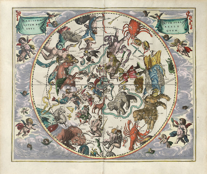 Harmonia Macrocosmica Plate 24 — Northern Stellar Hemisphere scale comparison