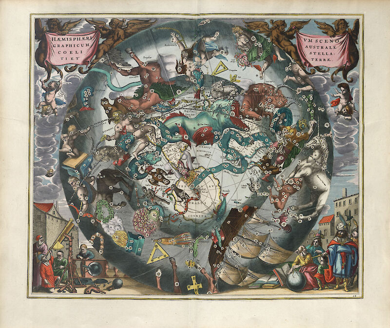 Harmonia Macrocosmica Plate 28 — Southern Hemisphere scale comparison