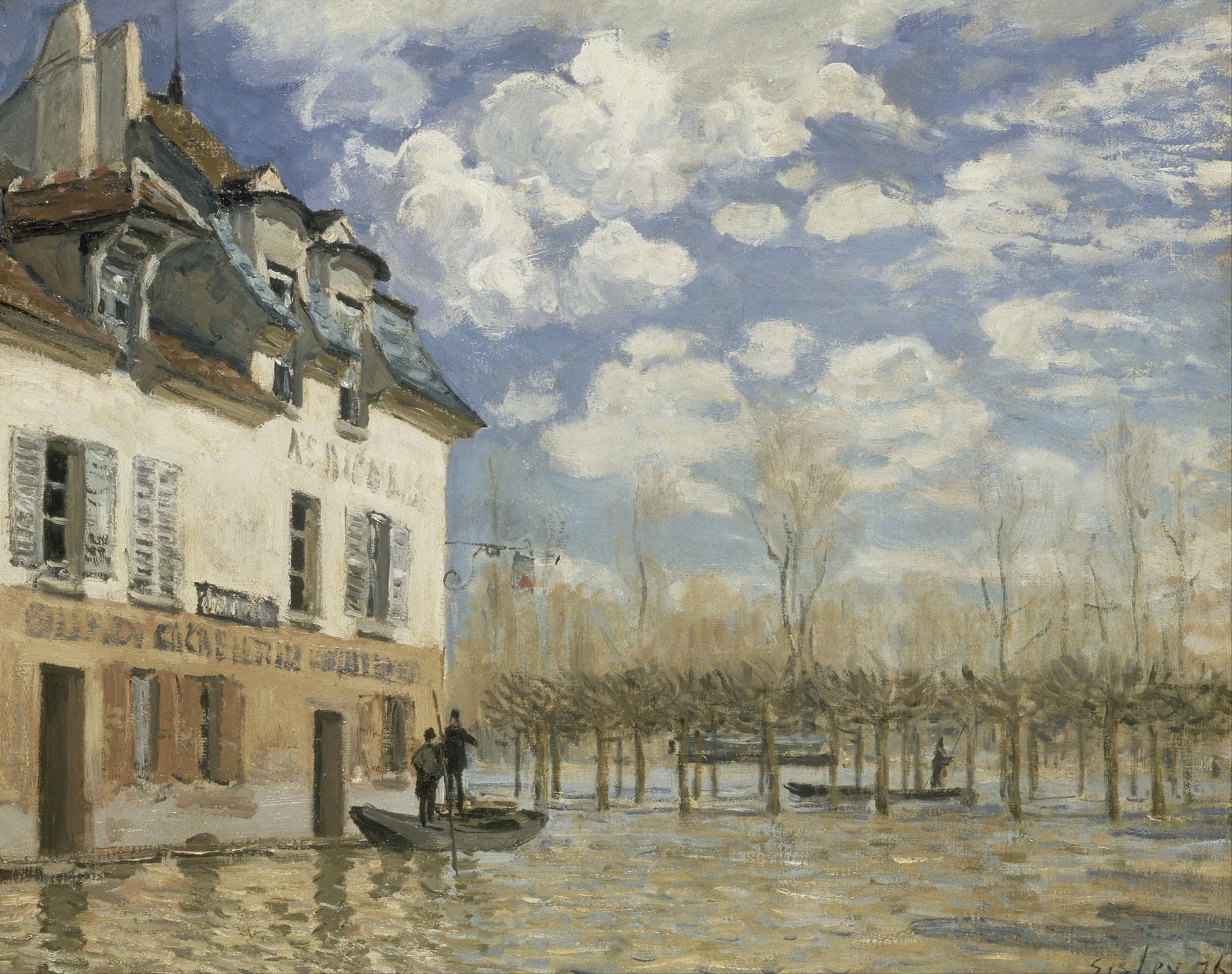 Boat in the Flood at Port Marly, Alfred Sisley