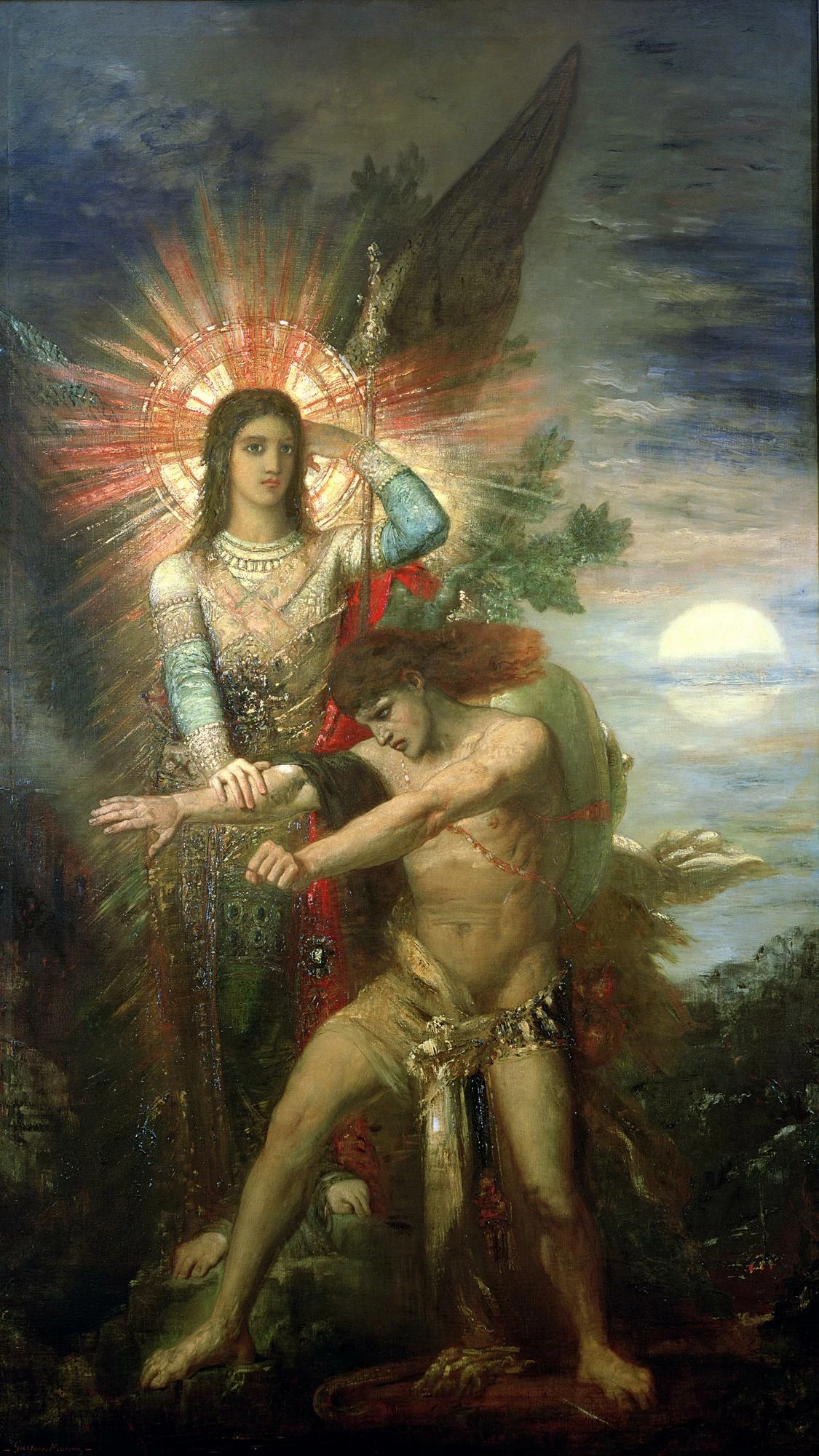 Jacob and the Angel, Gustave Moreau
