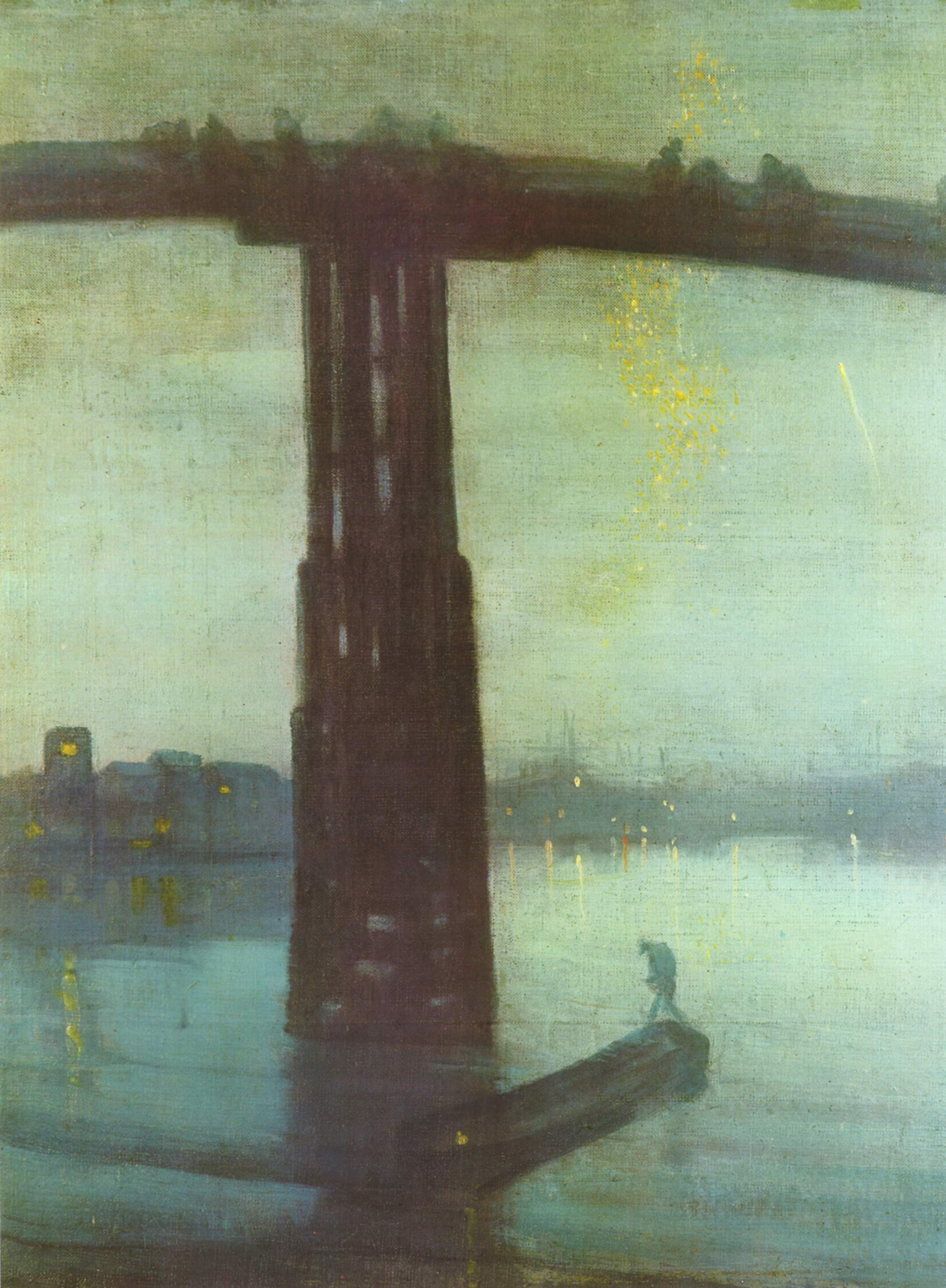 Nocturne in Blue and Gold: Old Battersea Bridge, zoomed in