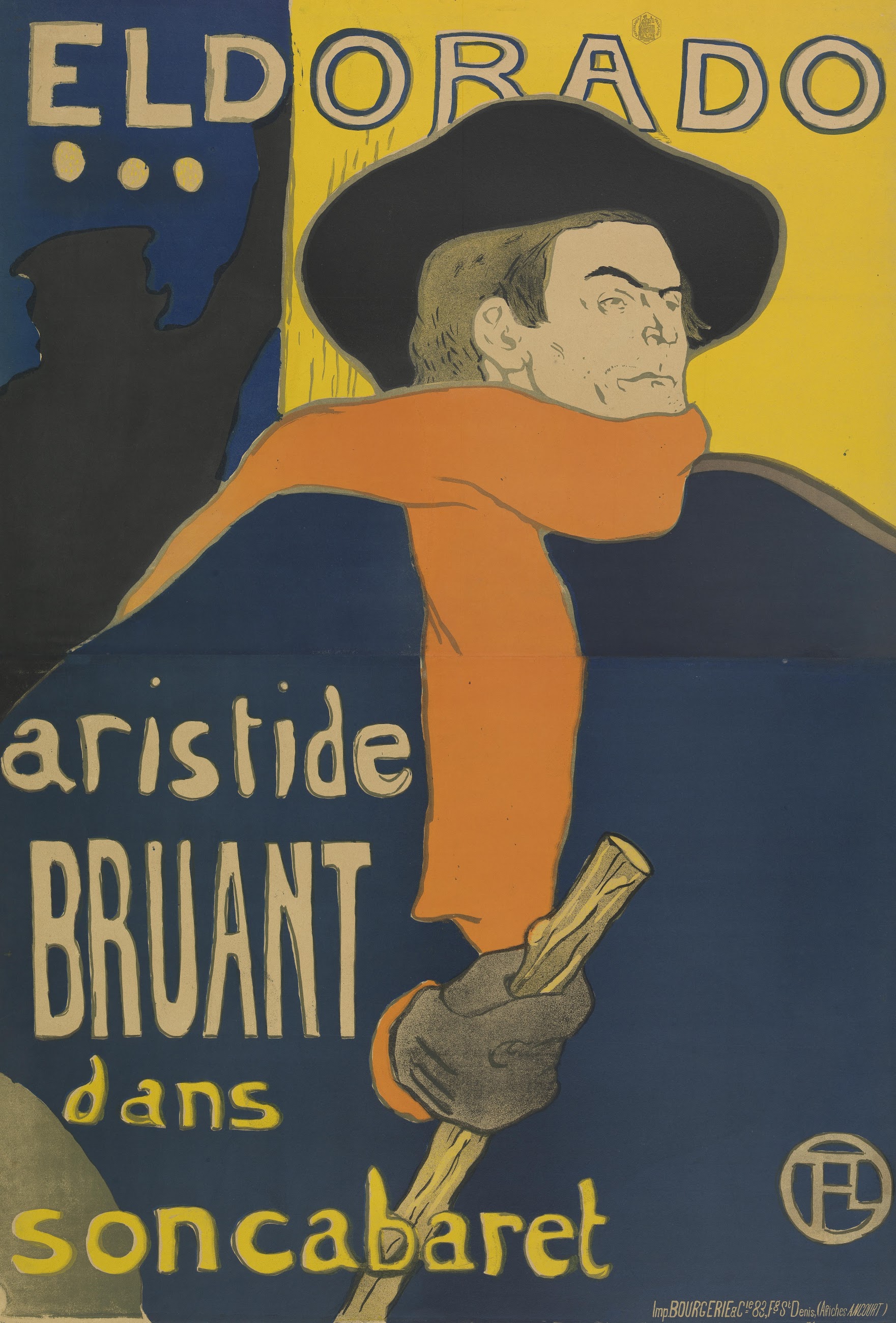 Poster for the performance of Artistide Bruant, zoomed in