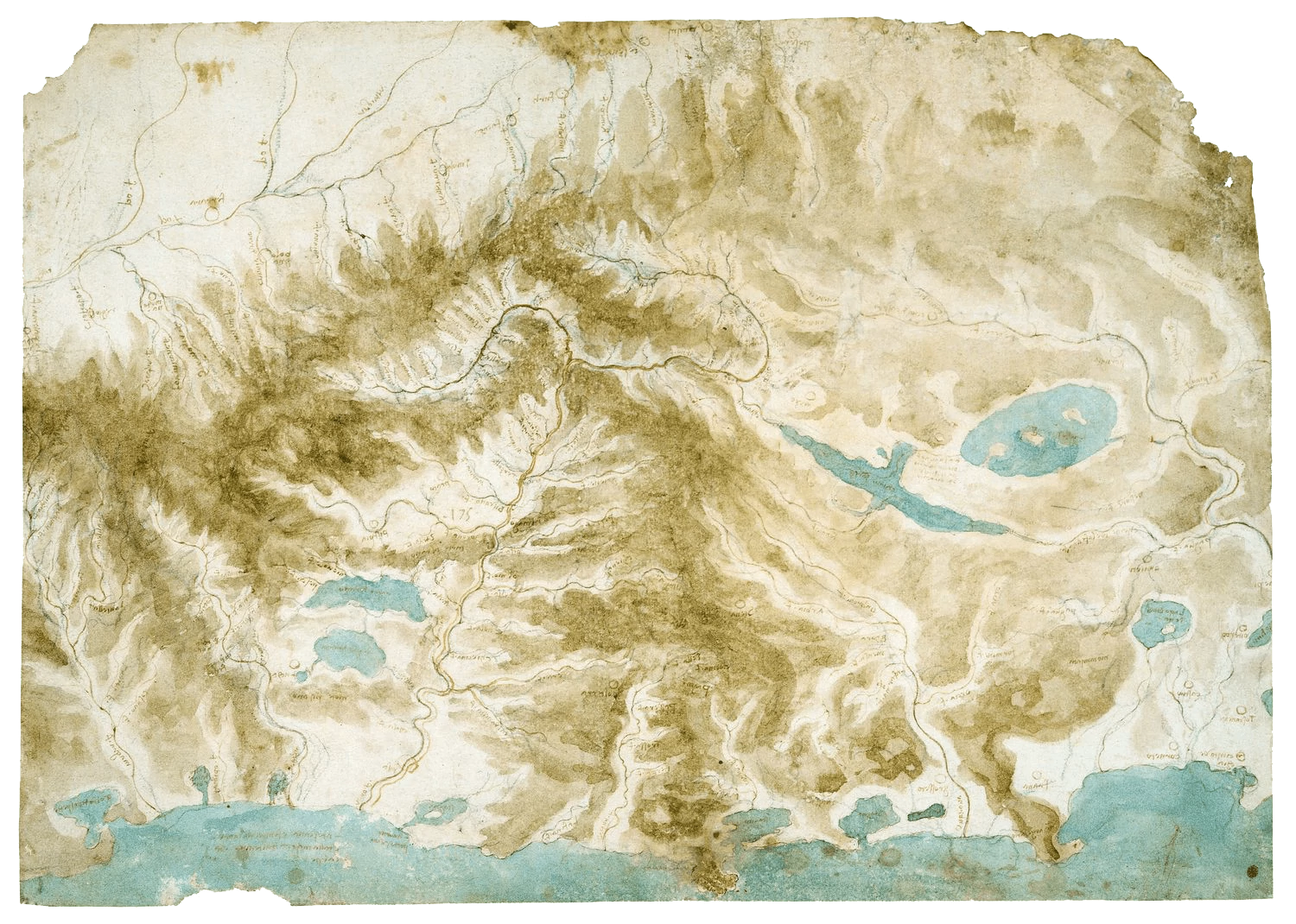 A map of the Arno valley and surrounding areas, Leonardo da Vinci