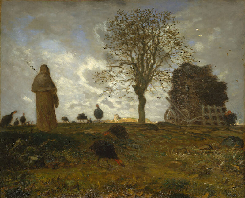 Autumn Landscape with a Flock of Turkeys scale comparison