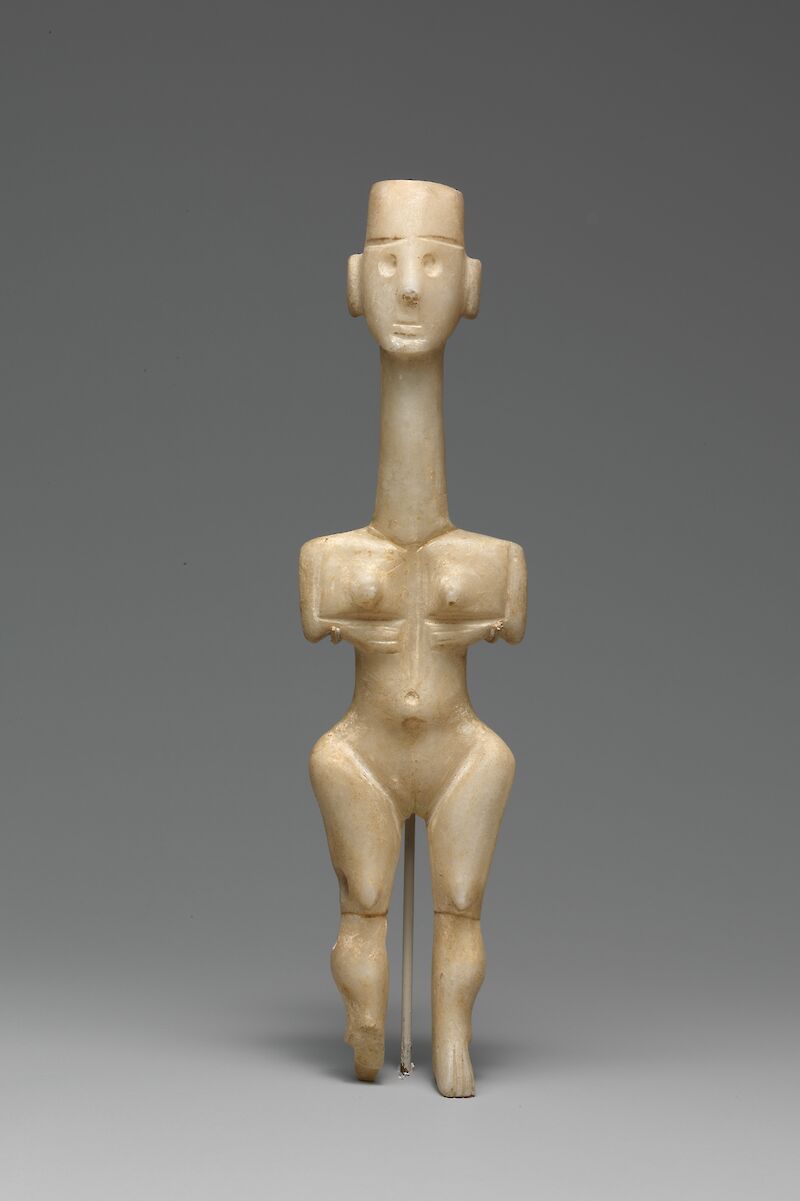 Early Cycladic female figure scale comparison