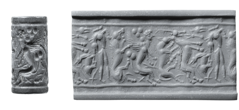 Minoan Haematite Cylinder Seal scale comparison