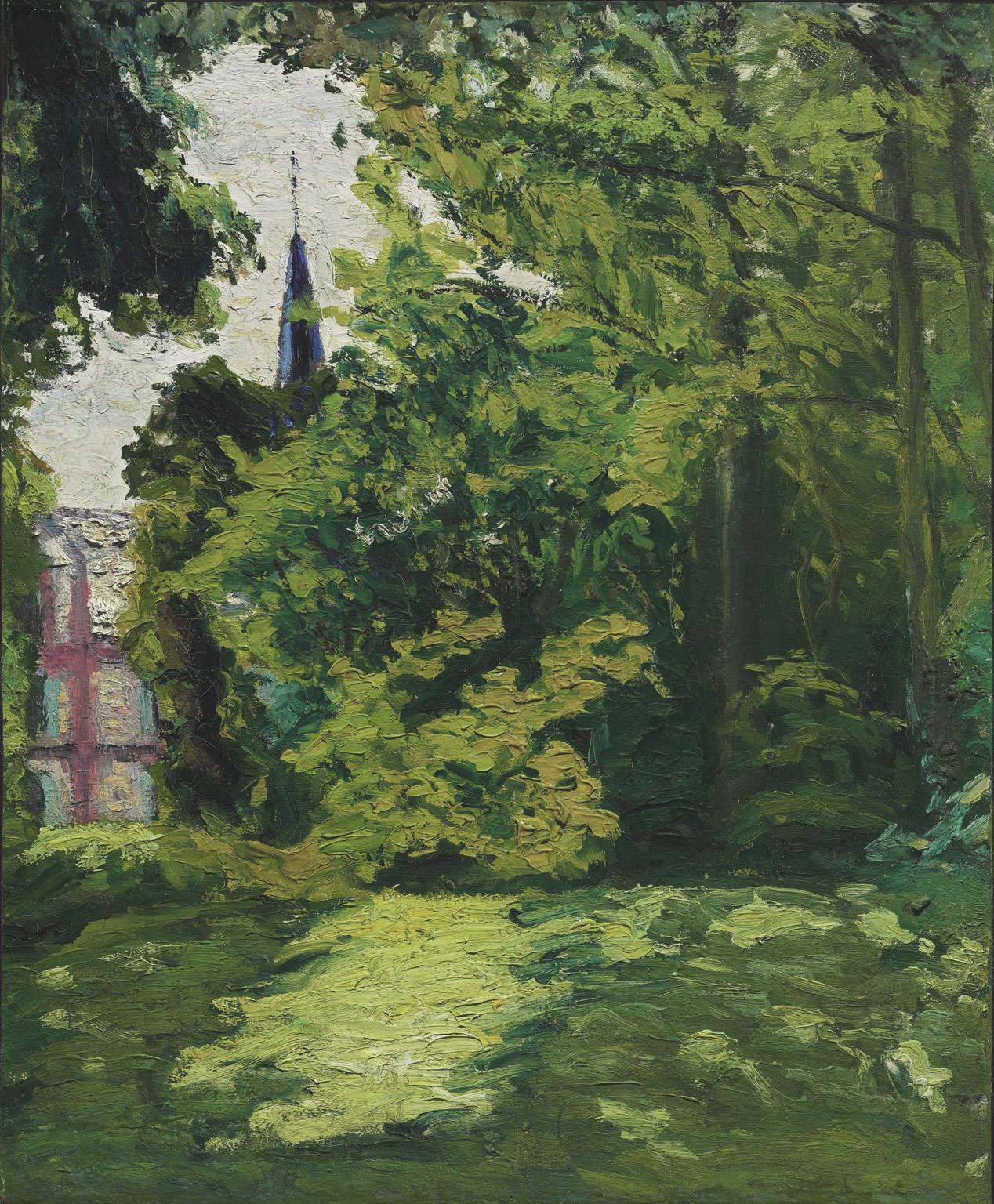 Garden and Chapel at Blainville, zoomed in