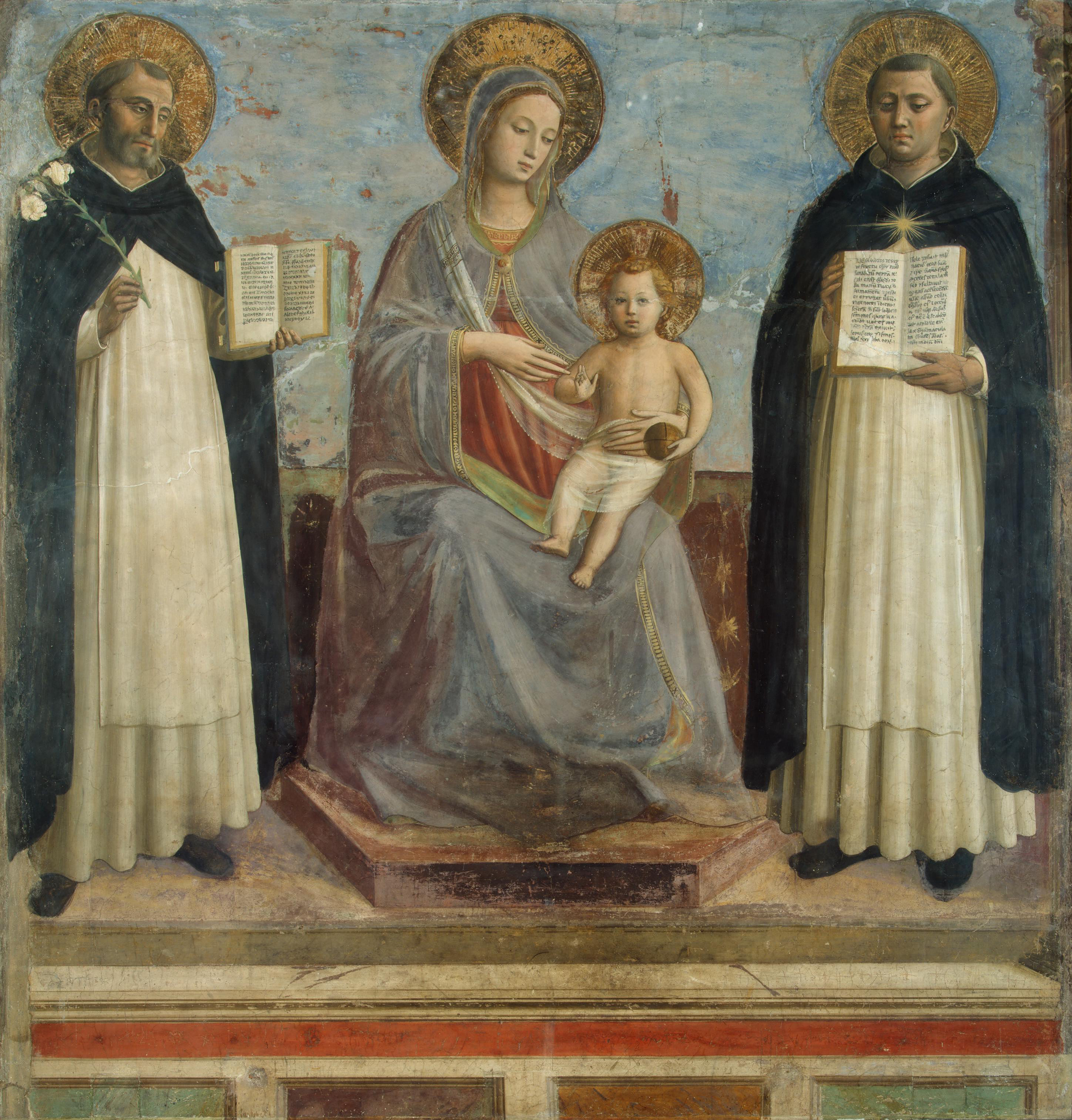 The Virgin and Child with St. Dominic and Thomas Aquinas, zoomed in