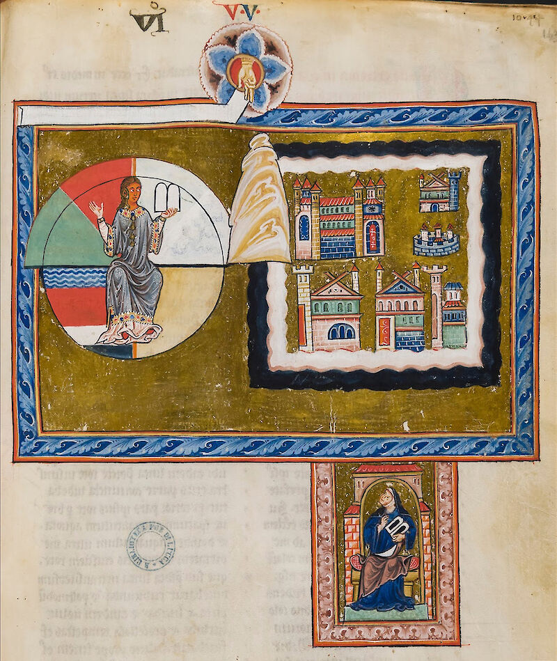 Book of Divine Works, Part 3, Vision 5: Divine Love upon the Wheel scale comparison