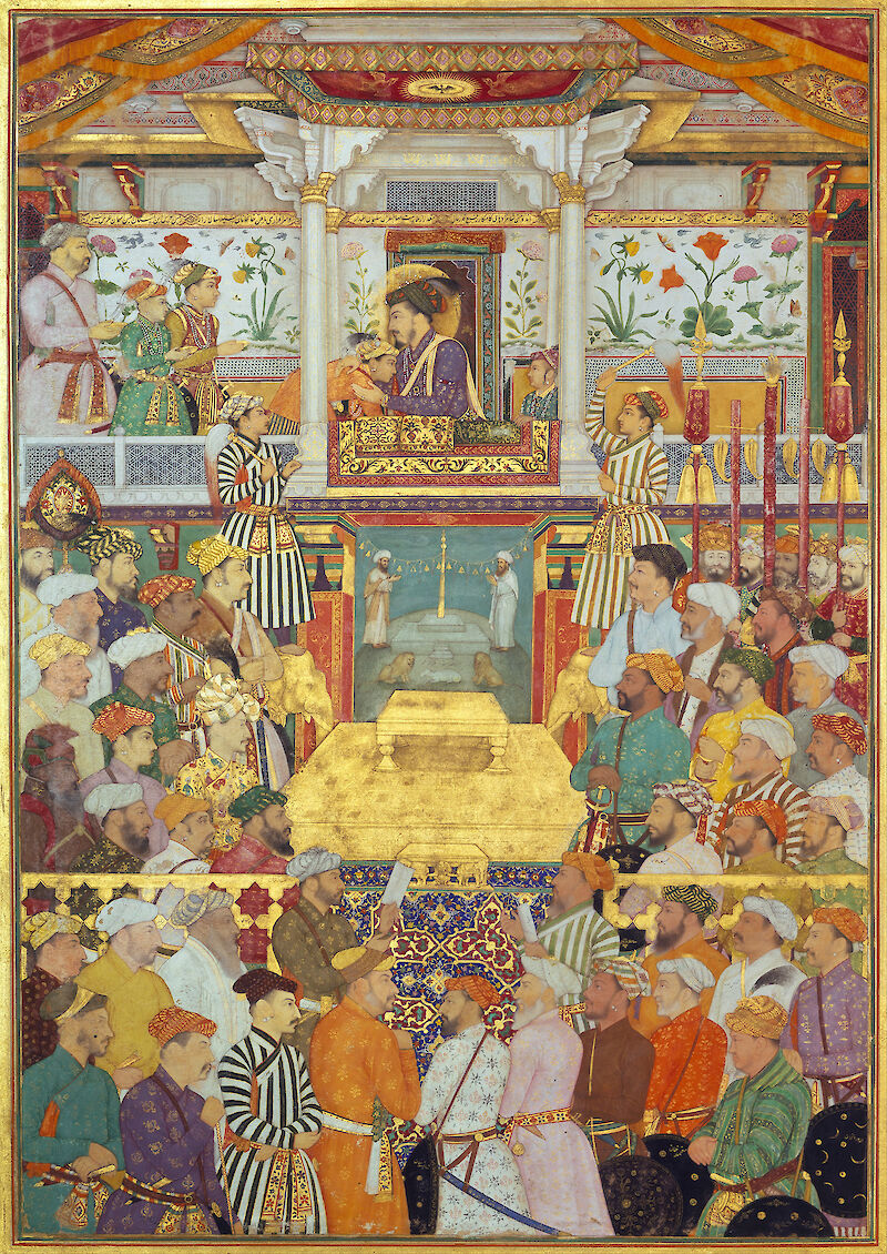 Shah-Jahan receives his three eldest sons and Asaf Khan during his accession ceremonies scale comparison
