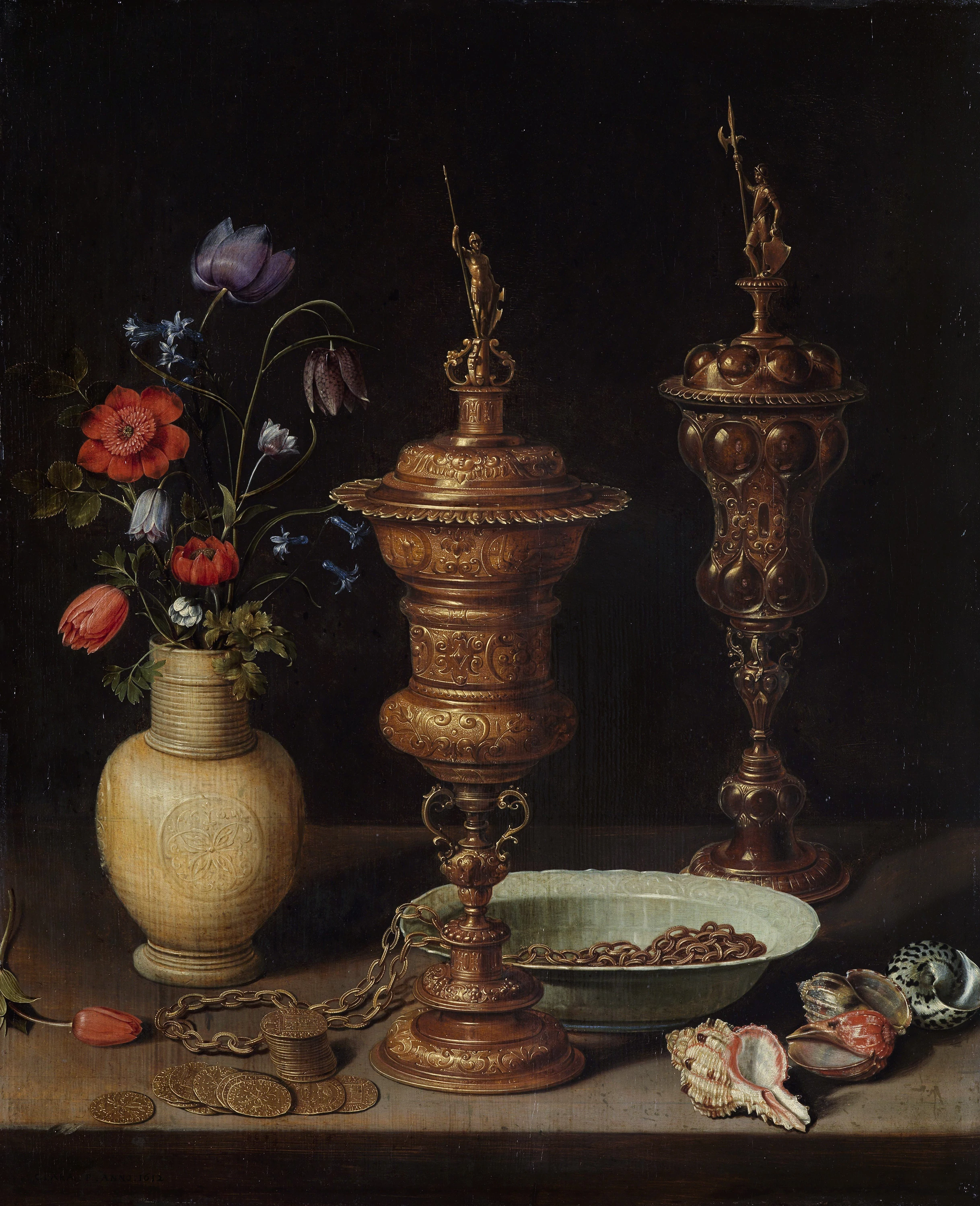 Still Life with Flowers and Gold Cups of Honour, Clara Peeters