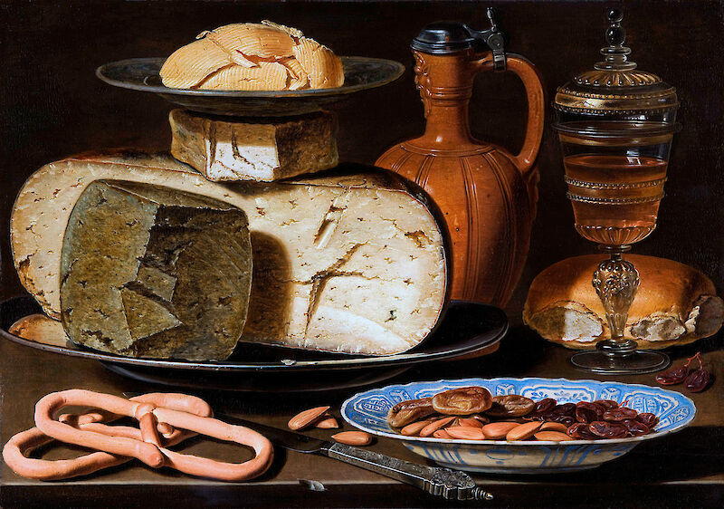 Still Life with Cheeses, Almonds and Pretzels scale comparison