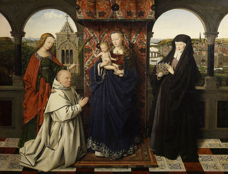 Virgin and Child, with Saints and Donor scale comparison