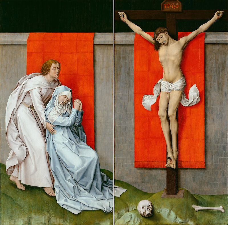 The Crucifixion, with the Virgin and Saint John the Evangelist Mourning scale comparison