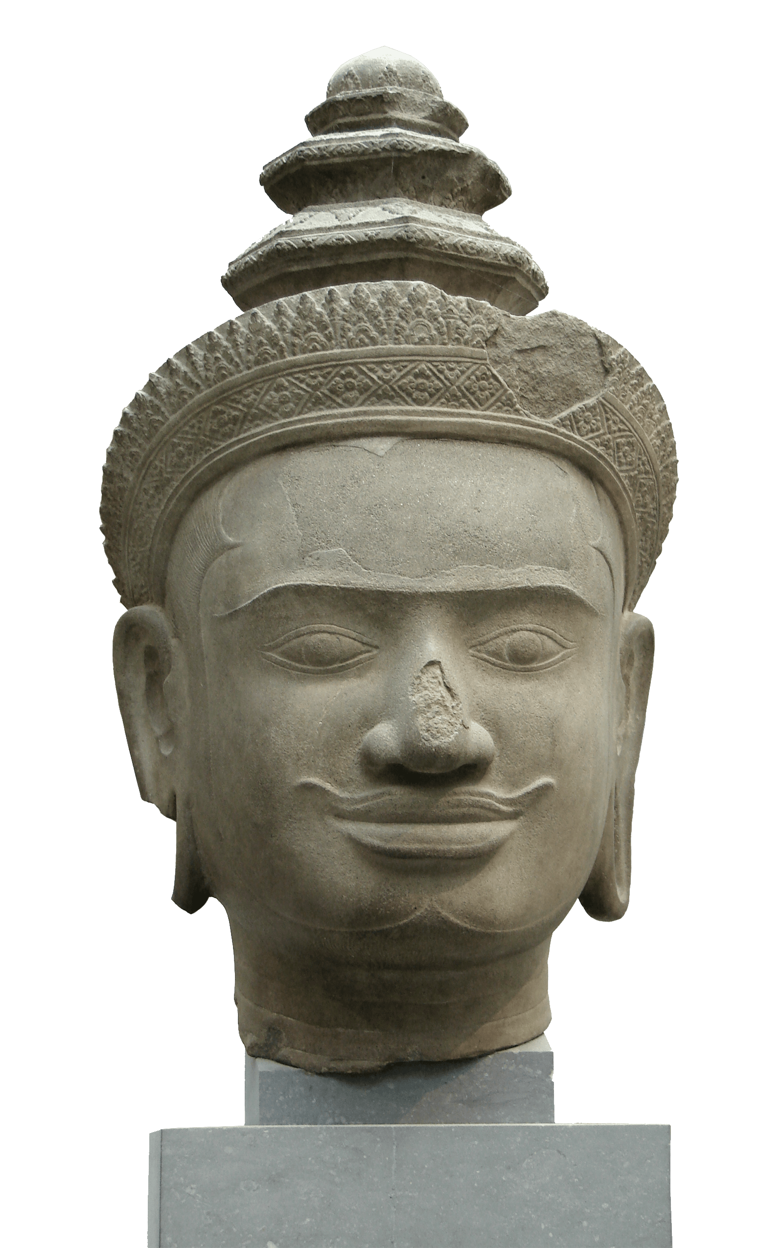 Head of Vishnu, zoomed in