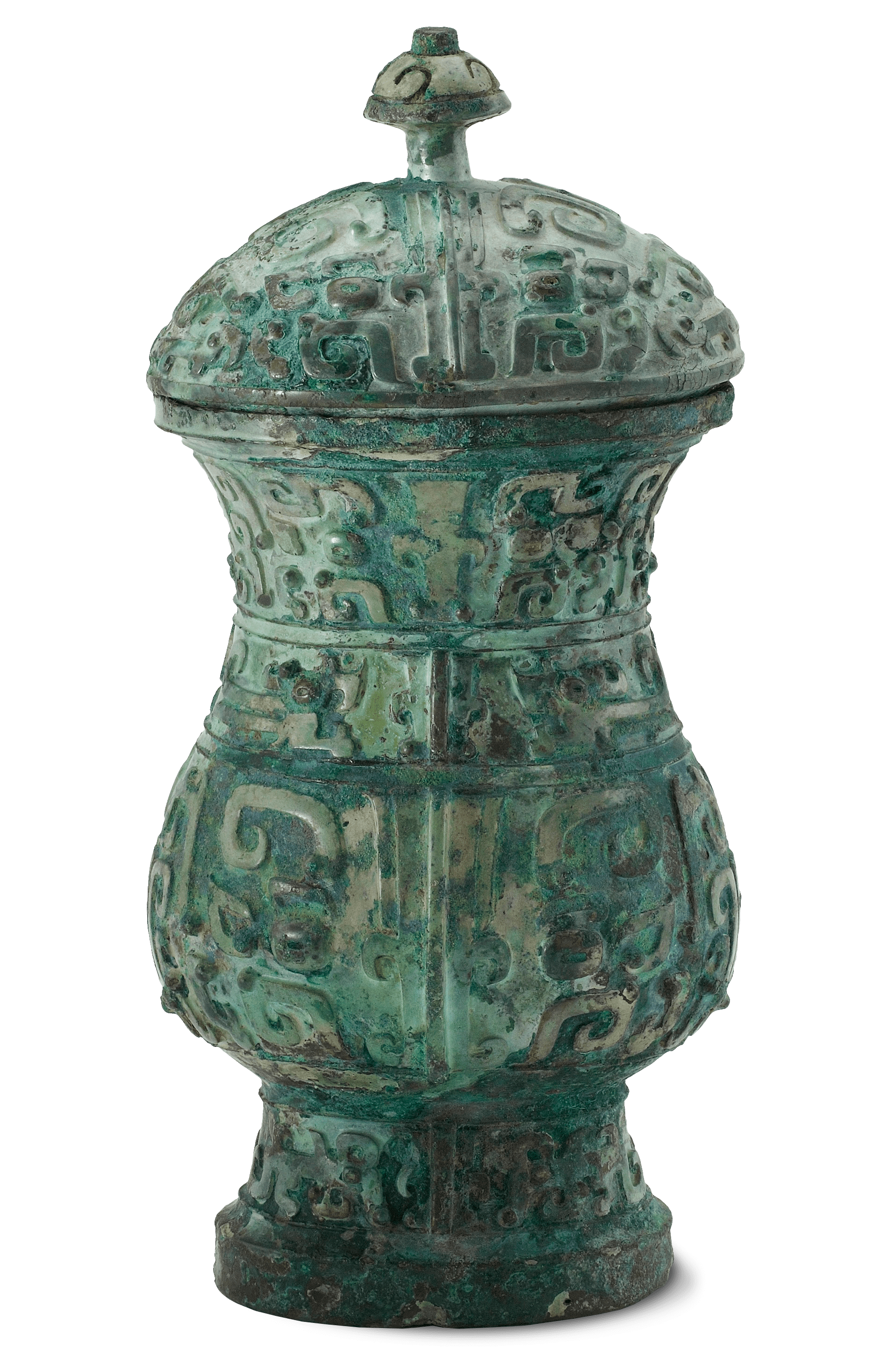 Ritual wine cup (Zhi), zoomed in