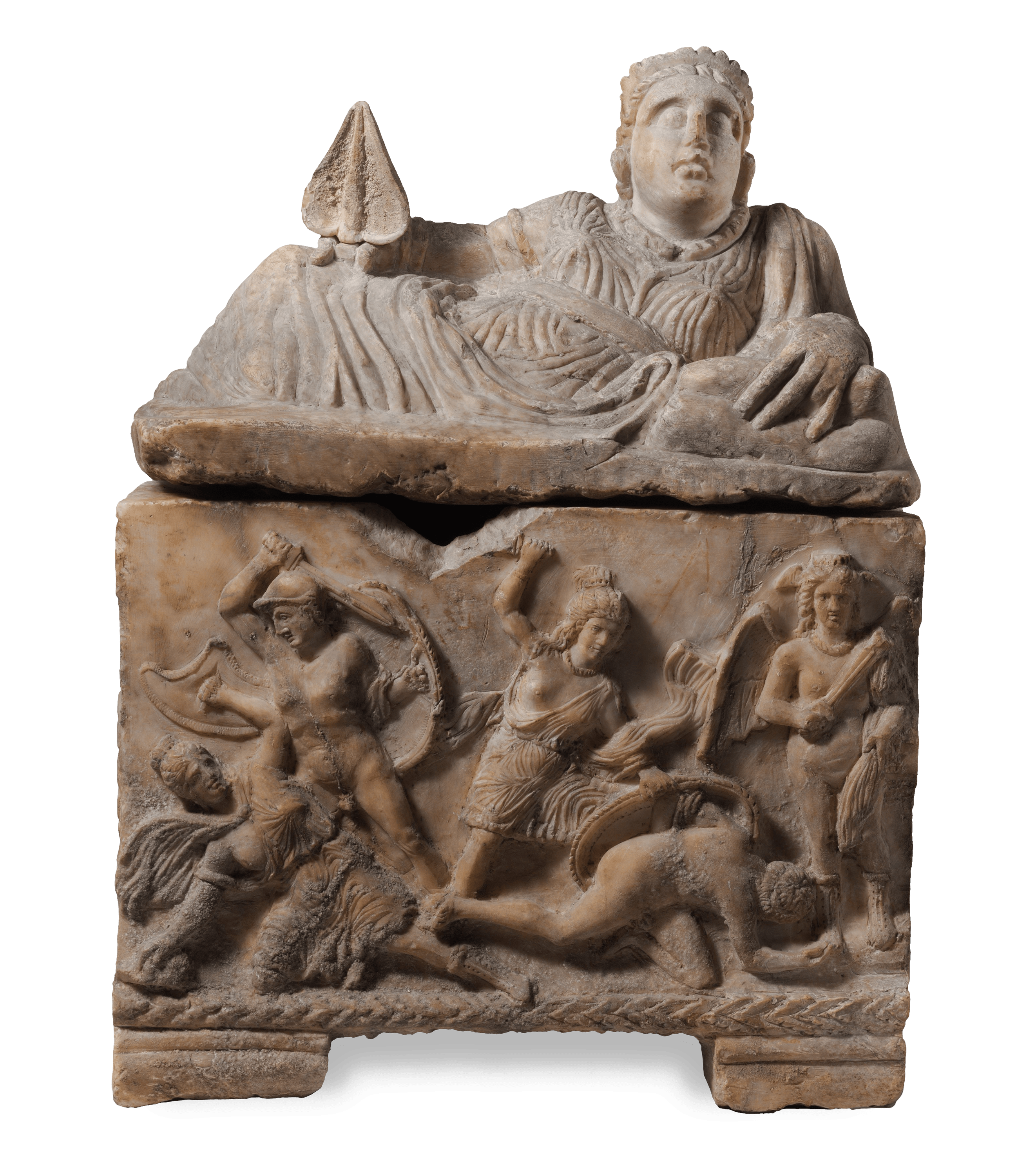 Alabaster Cinerary Urn, zoomed in