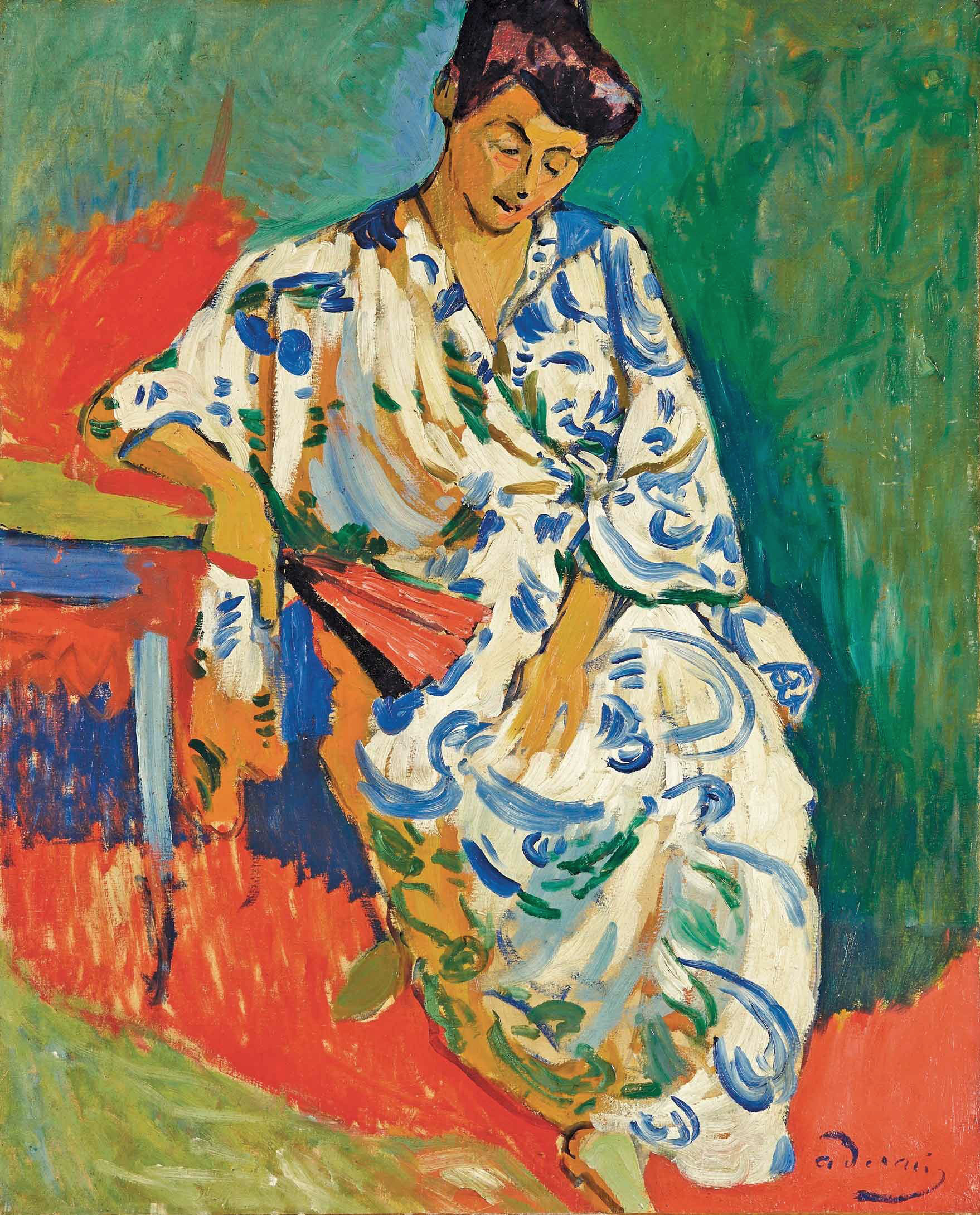 Madame Matisse in a Kimono, zoomed in