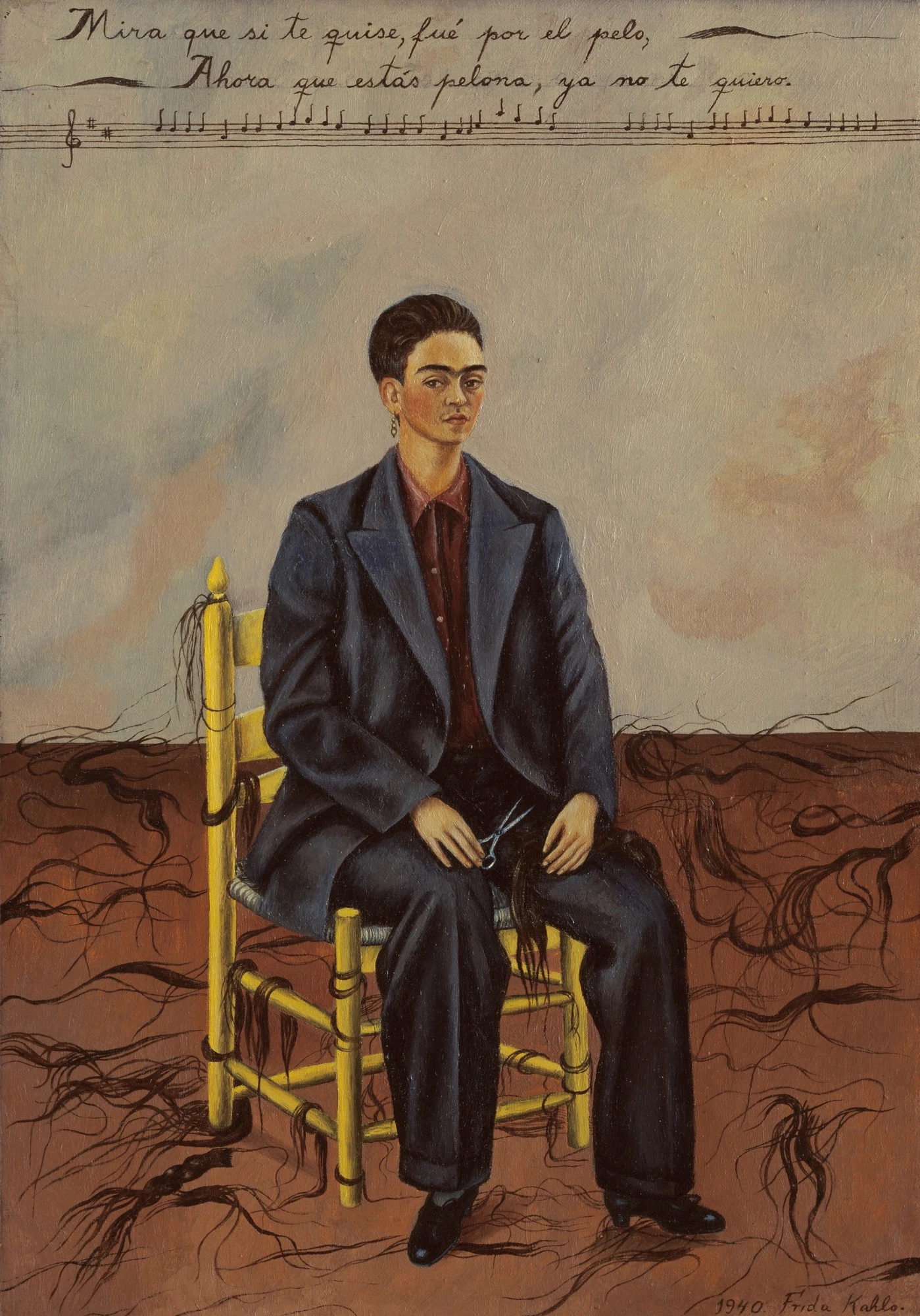 Self-Portrait with Cropped Hair, Frida Kahlo