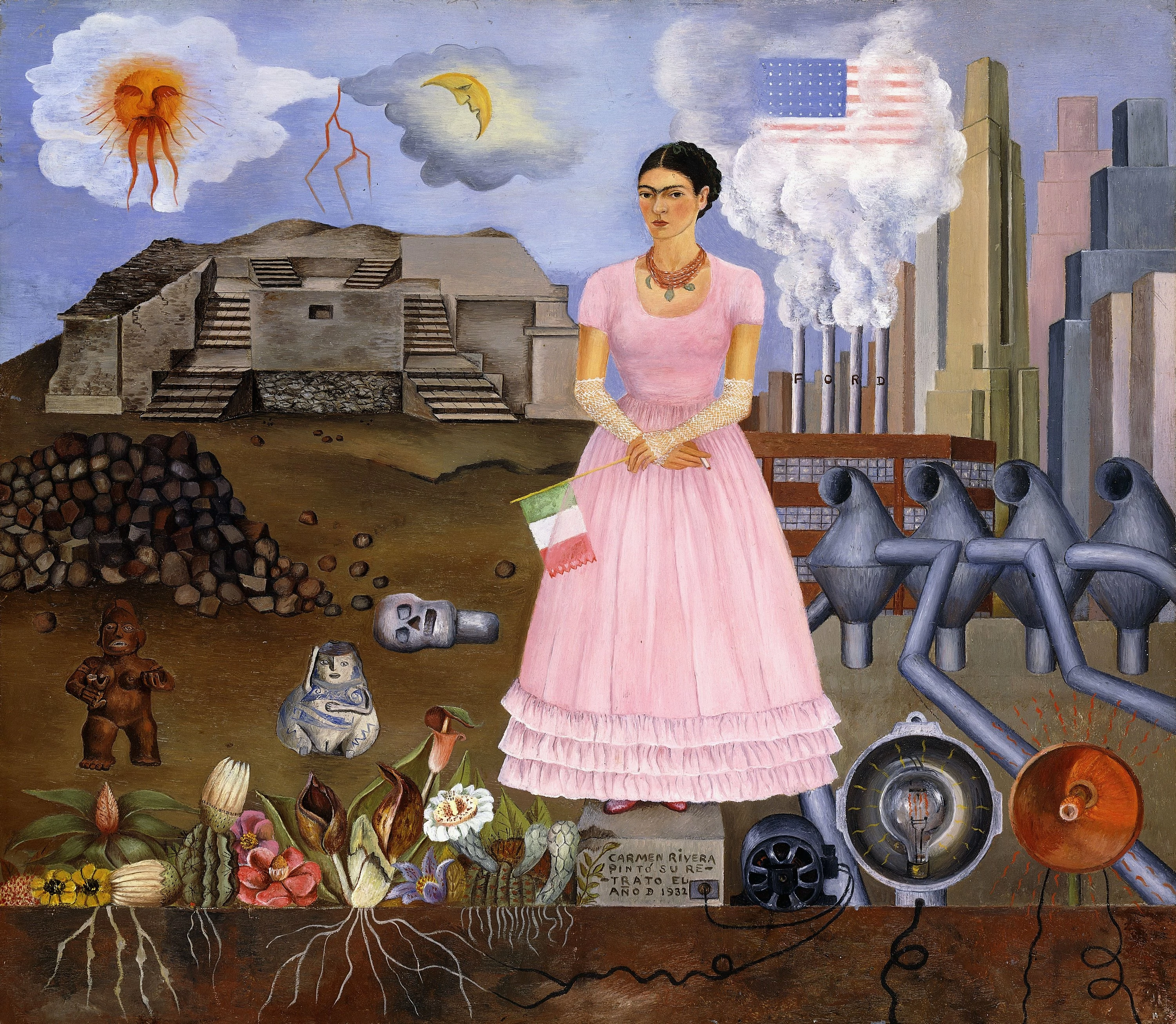 Self-Portrait on the Border Line Between Mexico and the United States, Frida Kahlo