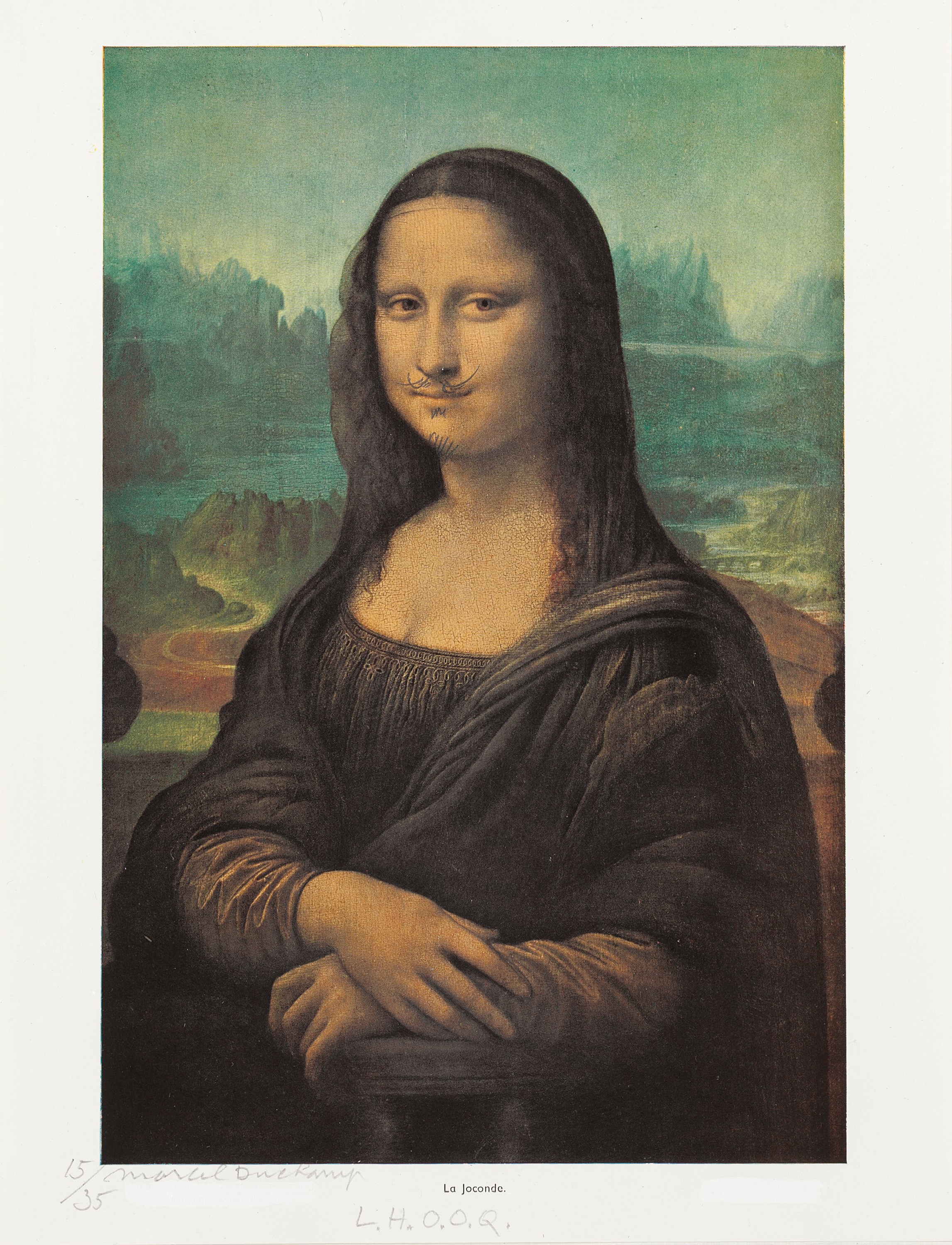 L.H.O.O.Q., zoomed in