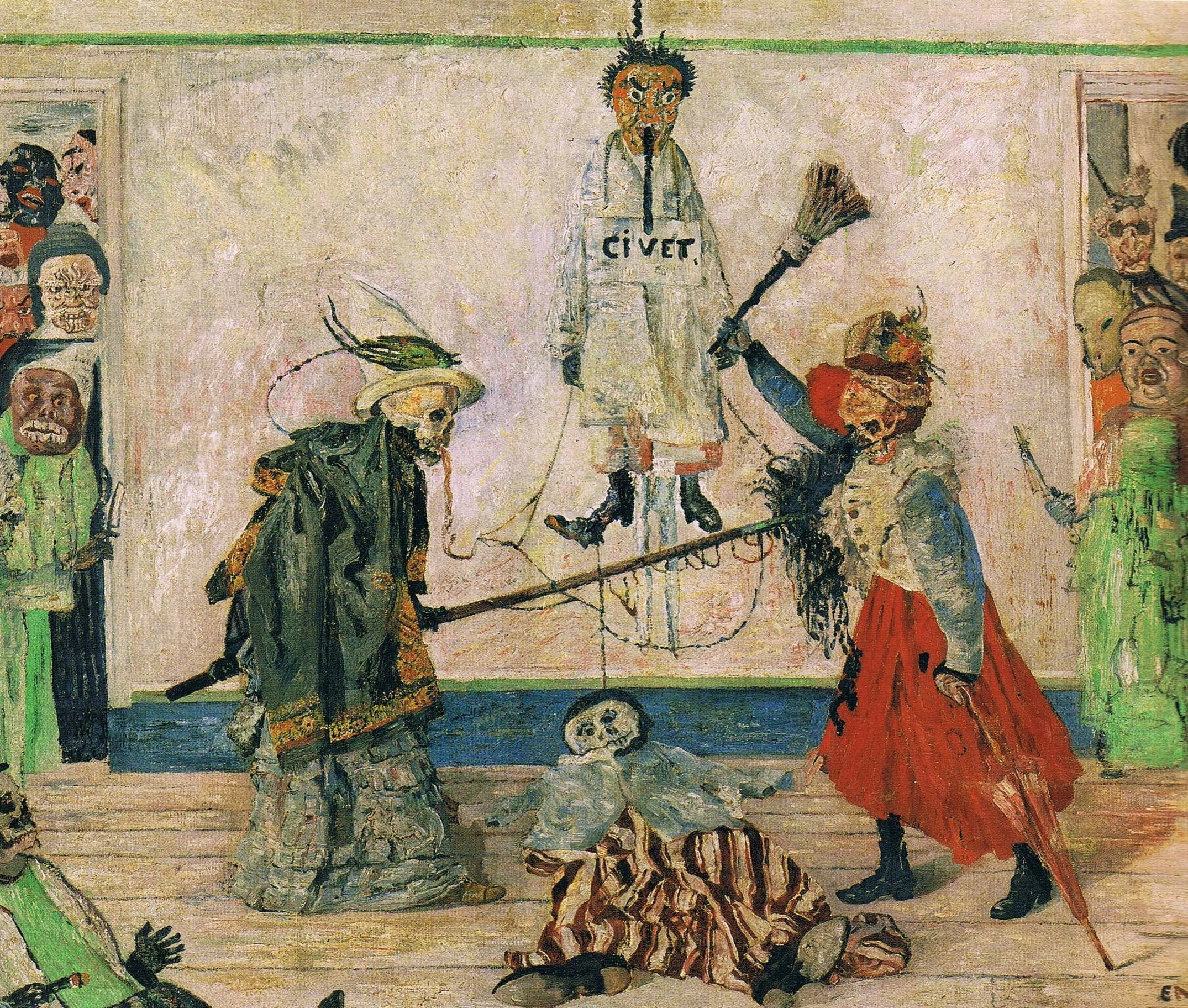 Skeletons Fighting over a Hanged Man, James Ensor
