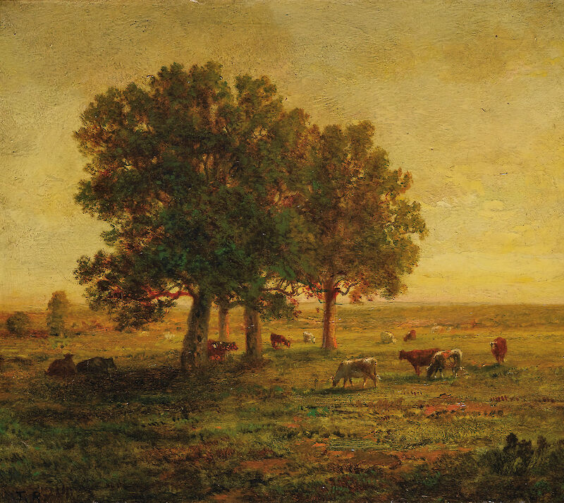 Cows in a Group of Oak Trees, Apremont scale comparison